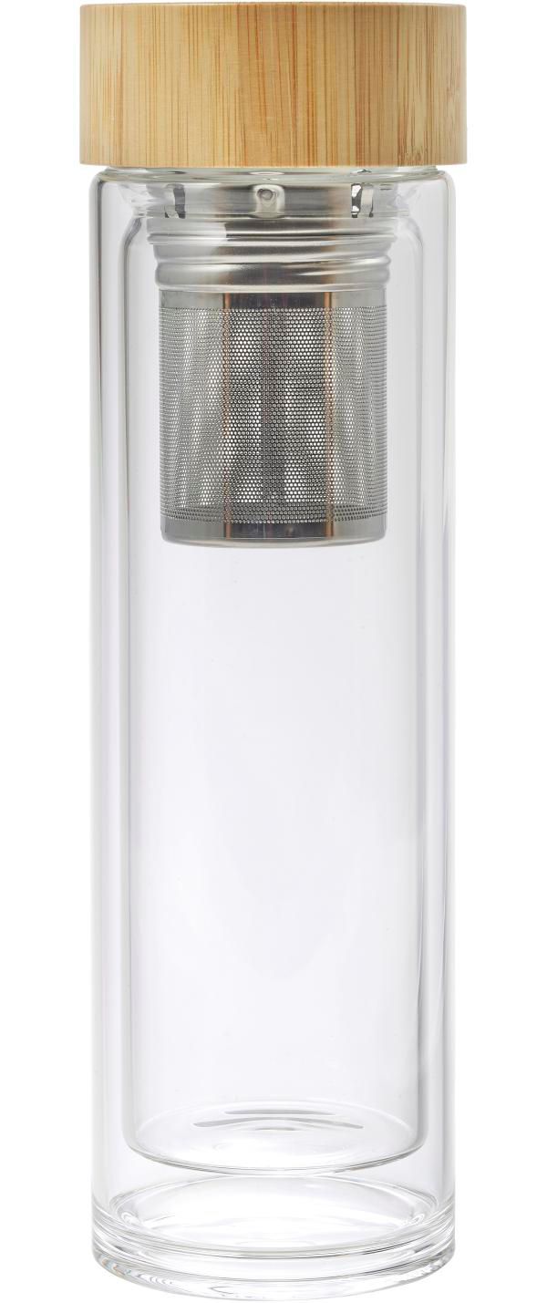 Gourde Vicente | Verre | Couvercle bambou | 420 ml