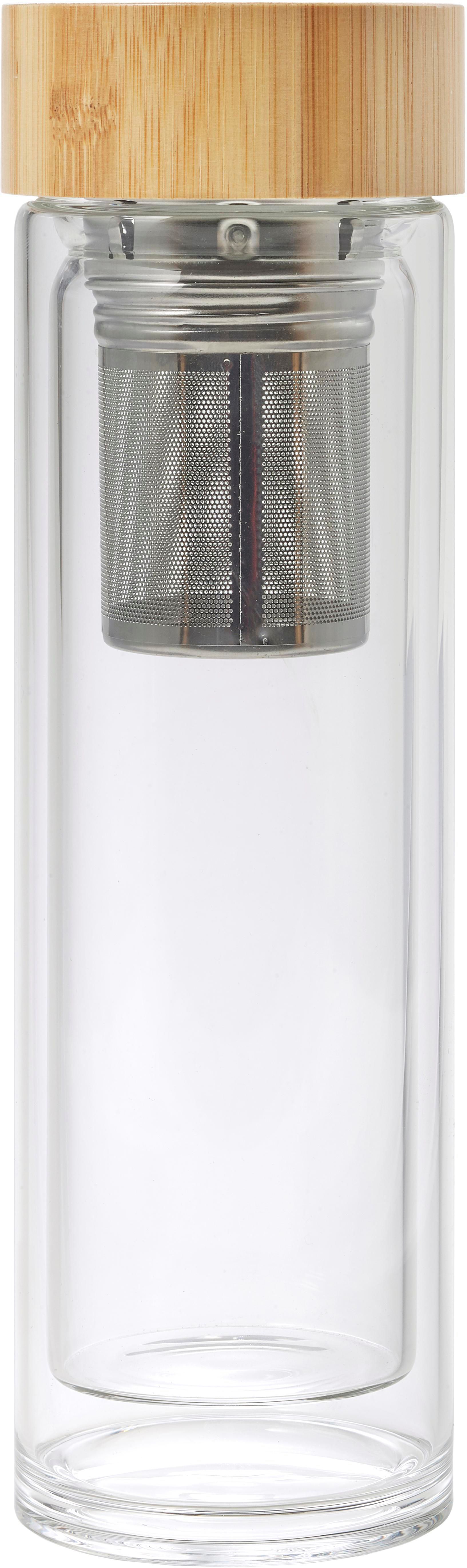Gourde Vicente | Verre | Couvercle bambou | 420 ml