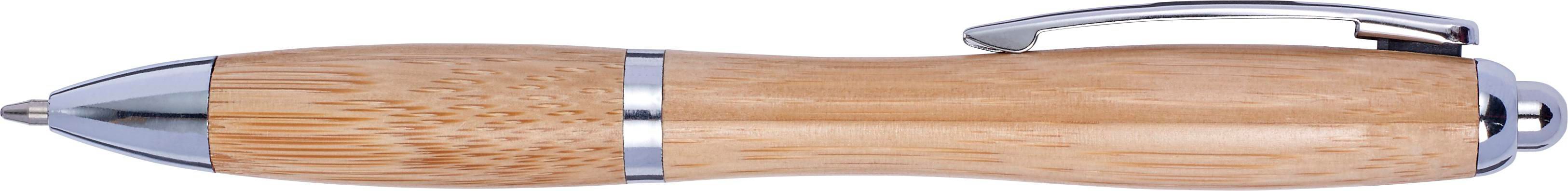Stylo bille Carson | Bambou | Détails argent