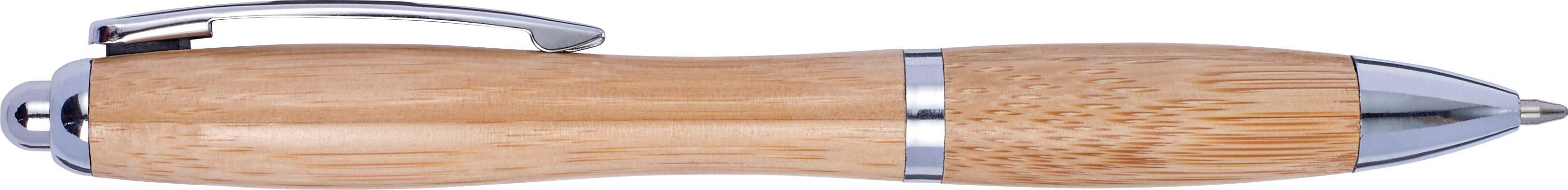 Stylo bille Carson | Bambou | Détails argent