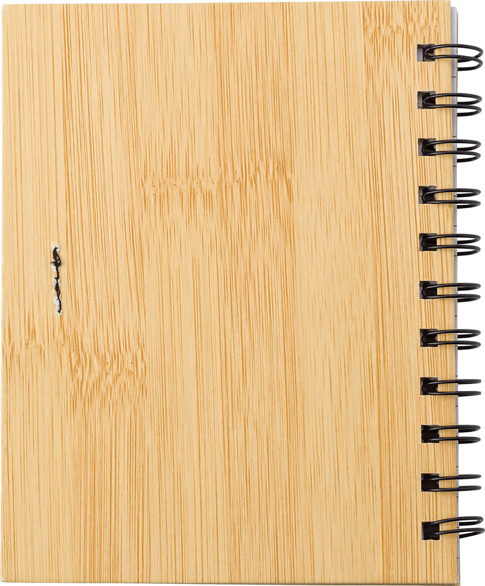 Carnet Niall | Aspect bambou | Avec notes adhésives et stylo bille