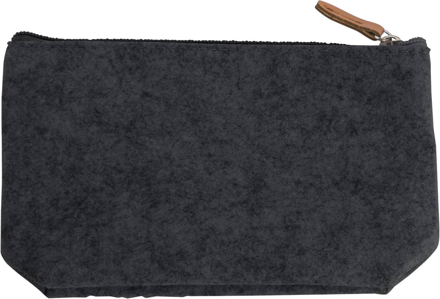 Pochette cosmétique Lucy | Feutre recyclé | Détails en simili-cuir