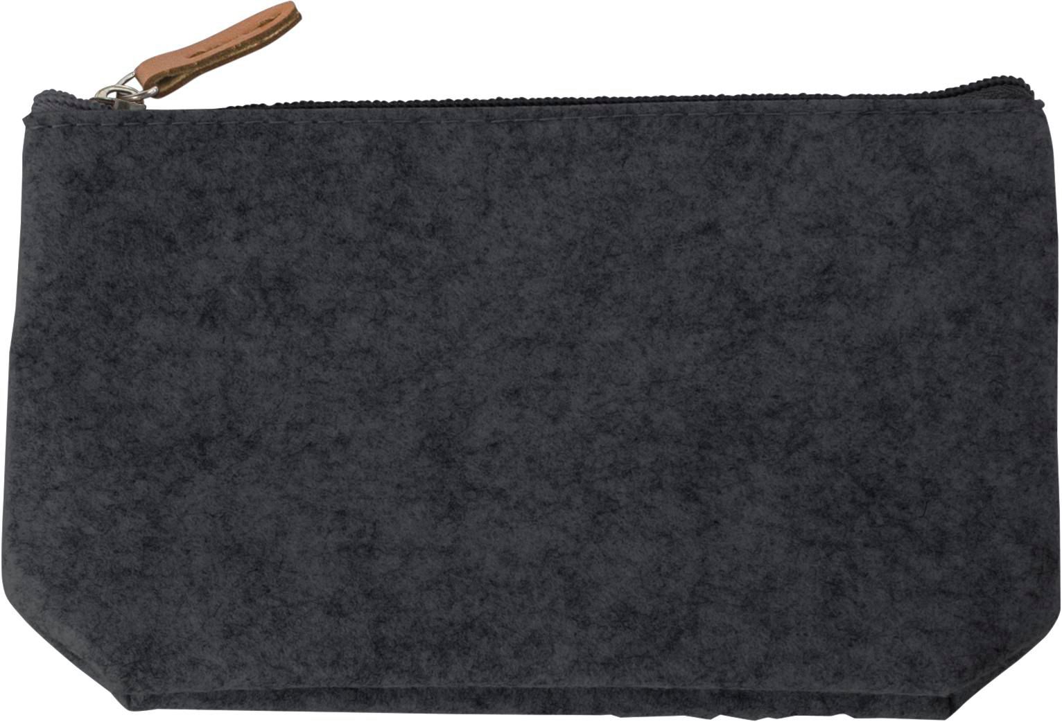 Pochette cosmétique Lucy | Feutre recyclé | Détails en simili-cuir