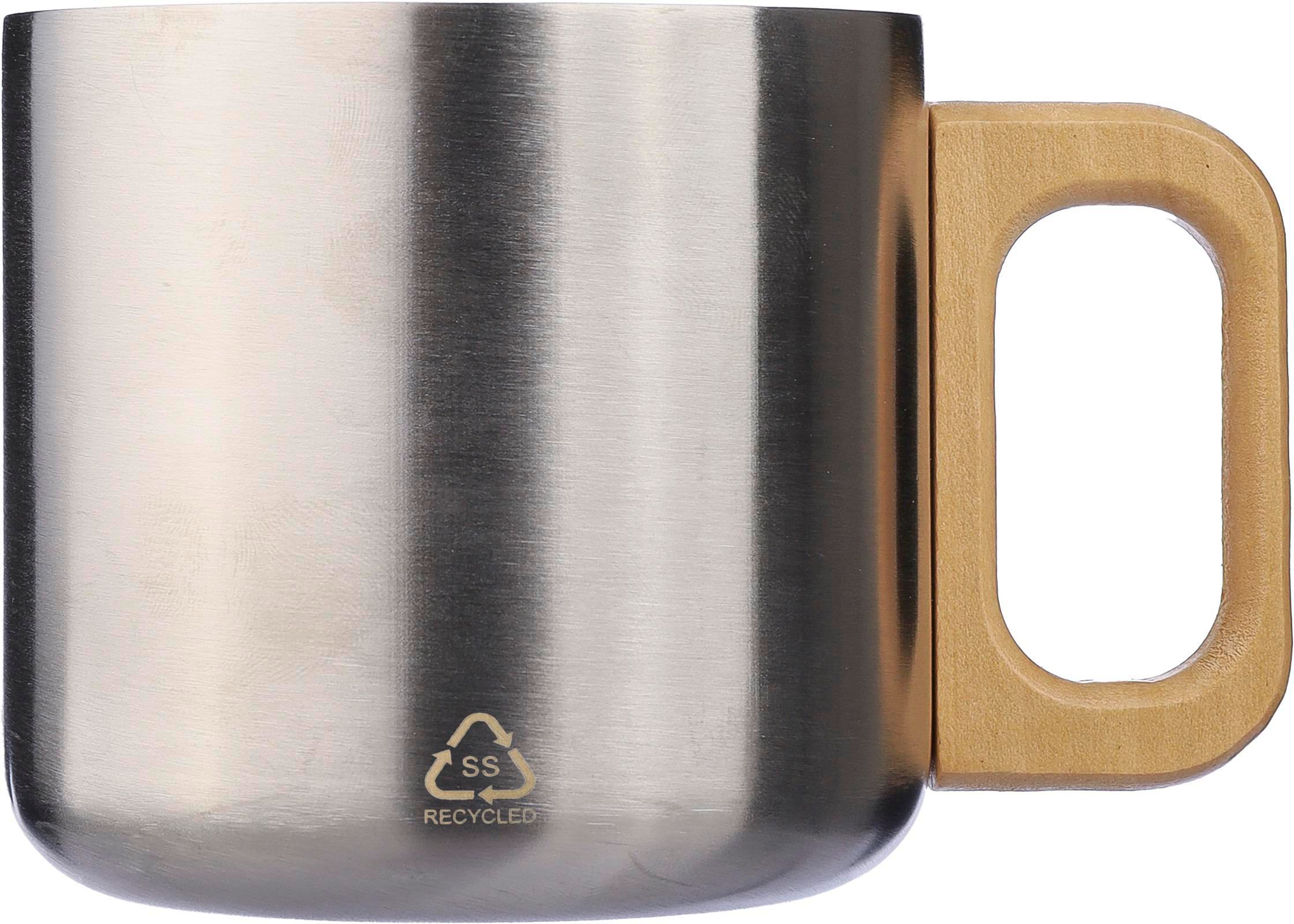Mug Dwight | Inox recyclé | Manche en bois | 400 ml