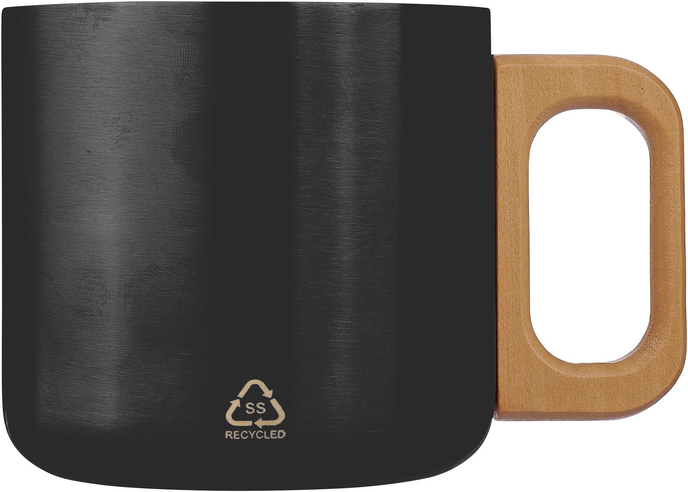 Mug Dwight | Inox recyclé | Manche en bois | 400 ml