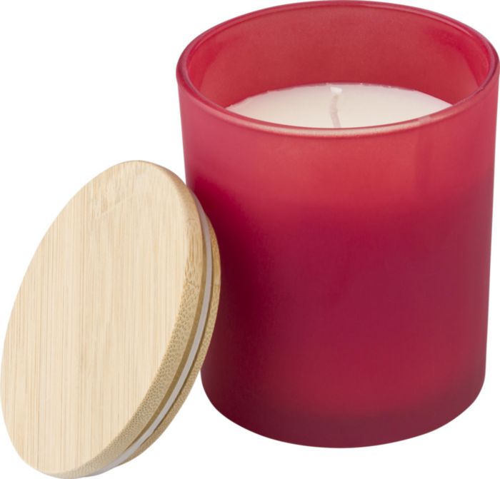 Candela Josiah | Vetro con coperchio bambù | Cera di soia | 280 g