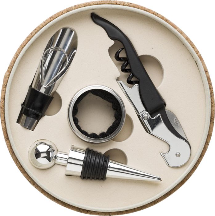 Set vino Milana | Similpelle effetto sughero | 4 pz