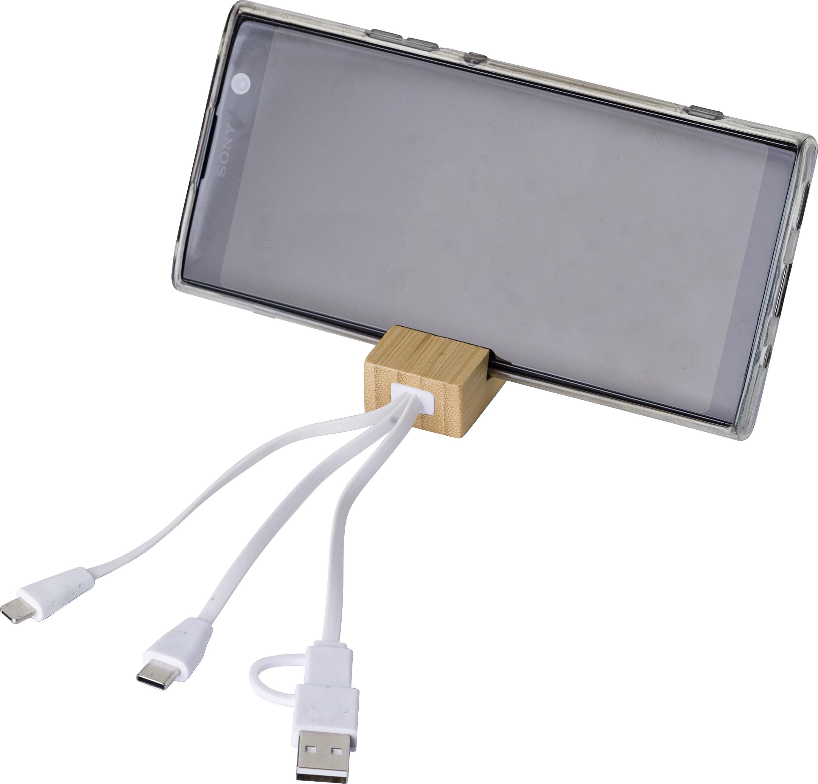 Porte-clés câble de charge en bambou Sutton