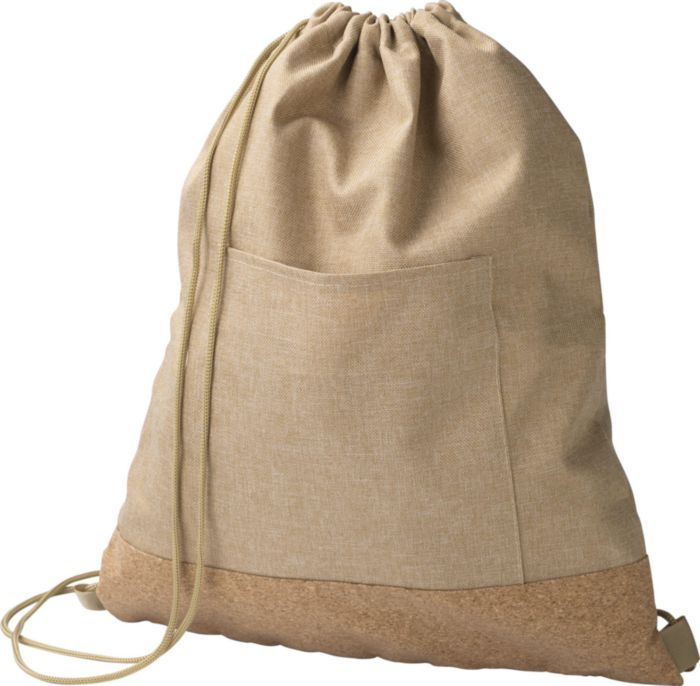 Sacca con coulisse Ansel | Riciclato | Fondo in sughero | 6 l