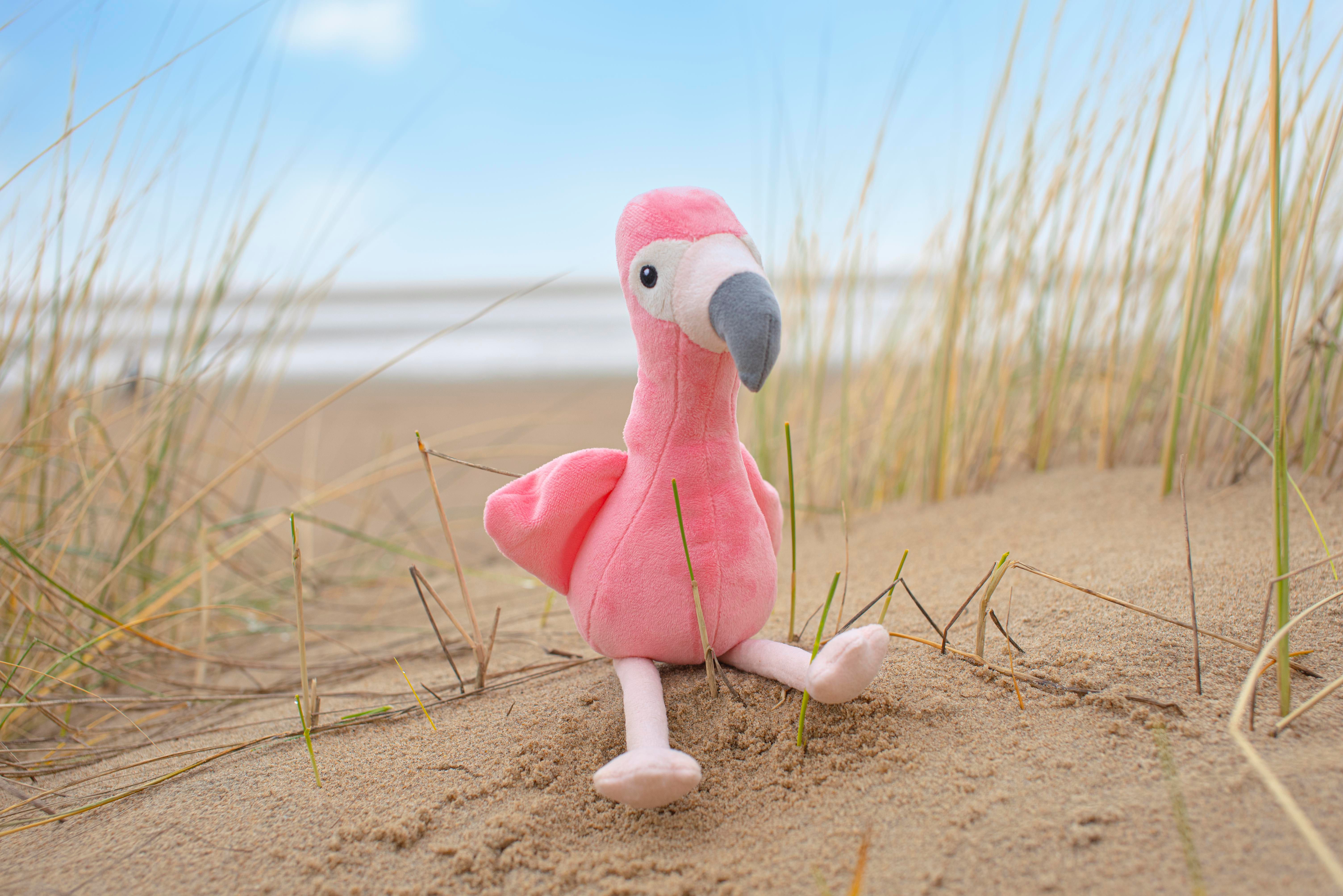 Peluche ‘Flamant rose’ en polyester Alicia