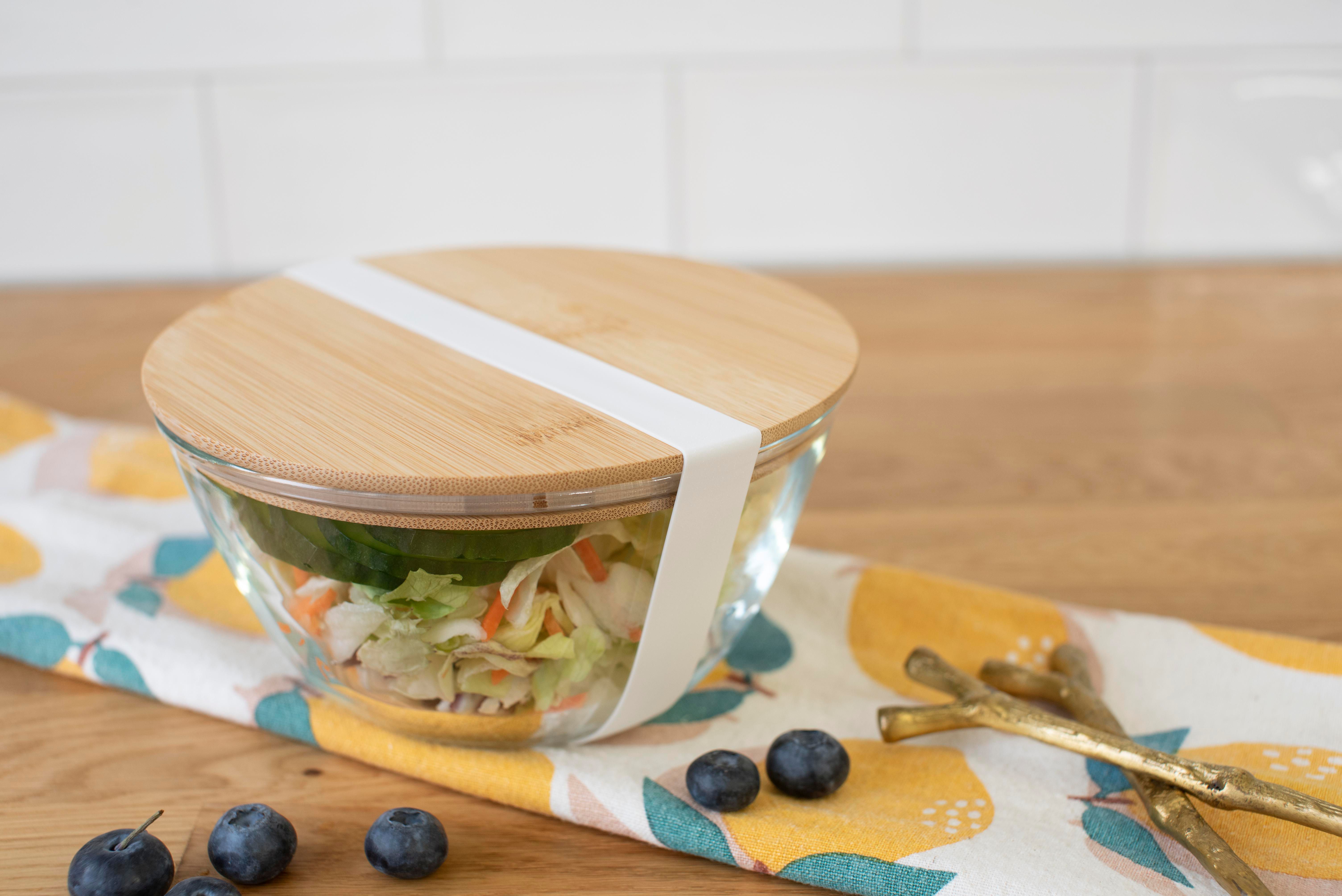 Saladier en verre et bambou Isabeau