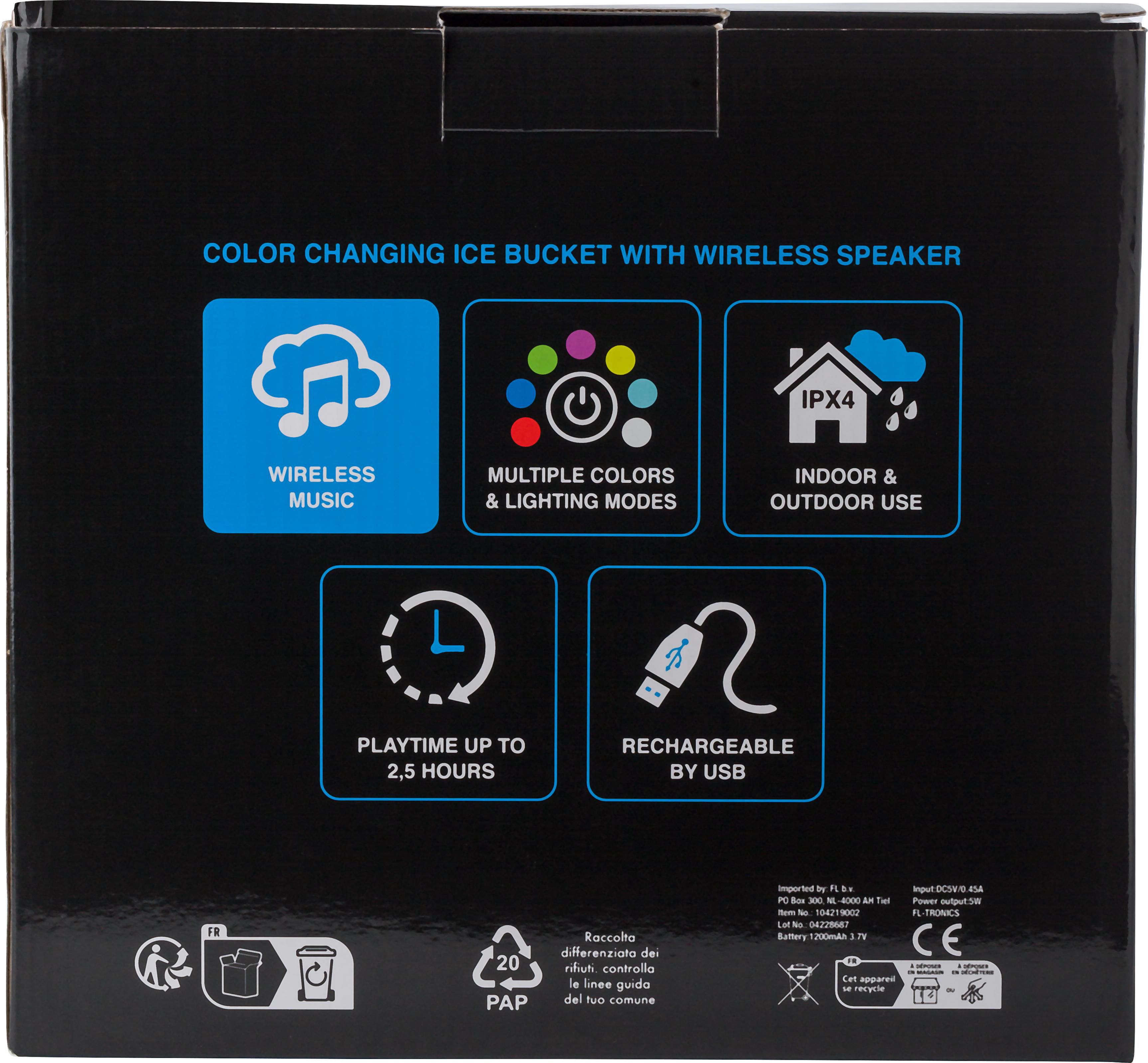 Seau à glaçons en ABS avec enceinte Annabel