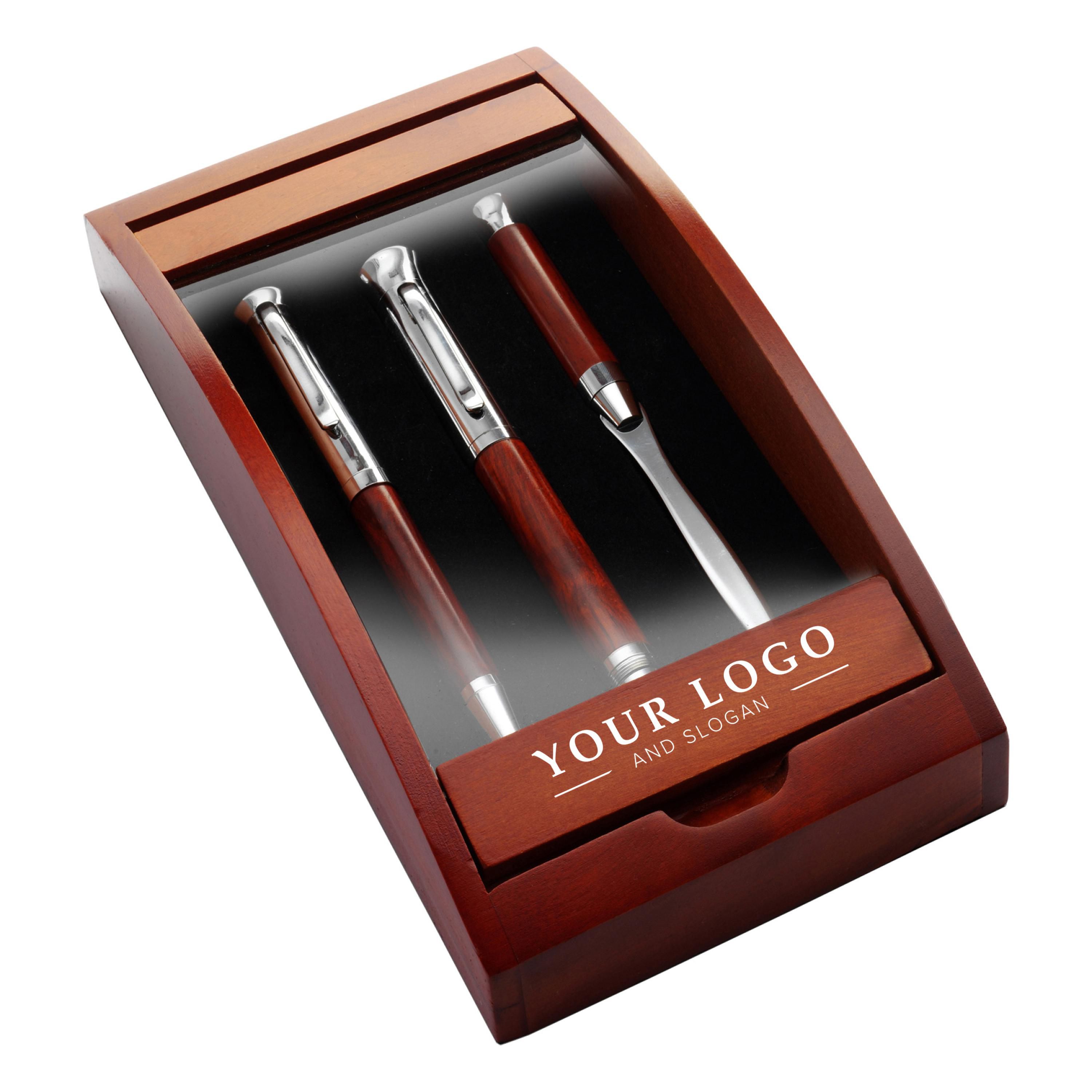 Parure stylo bille, plume et coupe-papier Paulette