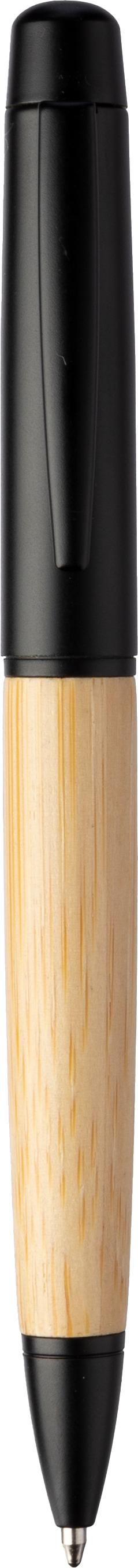 Stylo bille twist en acier inoxydable et bambou Anke