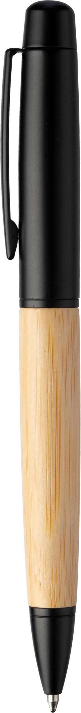 Stylo bille twist en acier inoxydable et bambou Anke