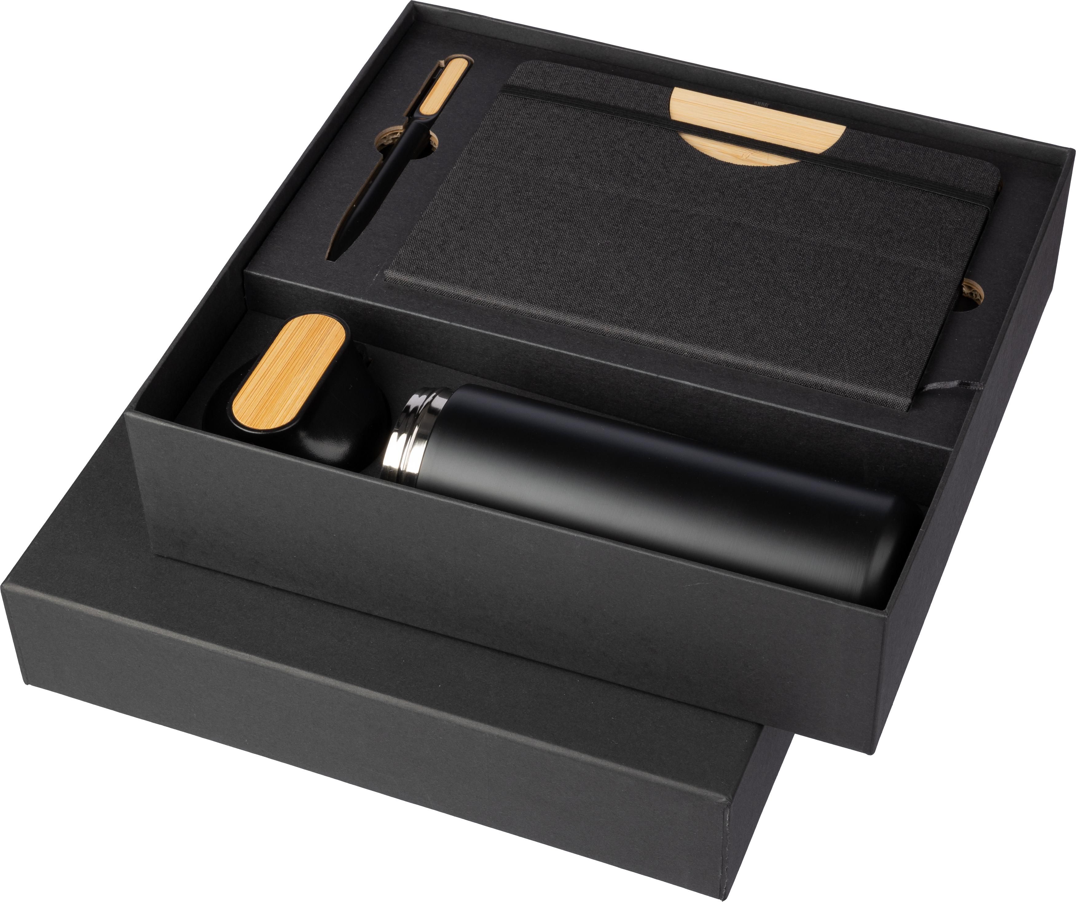 Coffret cadeau gourde, stylo et carnet Kurt