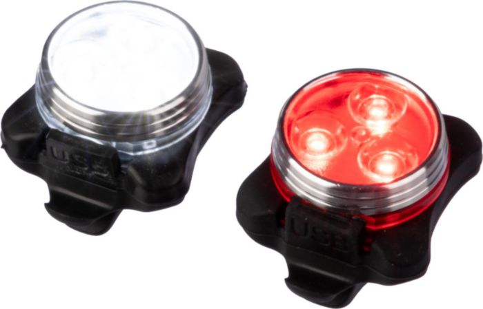 Set di luci per bici Elisabeth | Plastica e silicone | Ricaricabile | 4 modalità