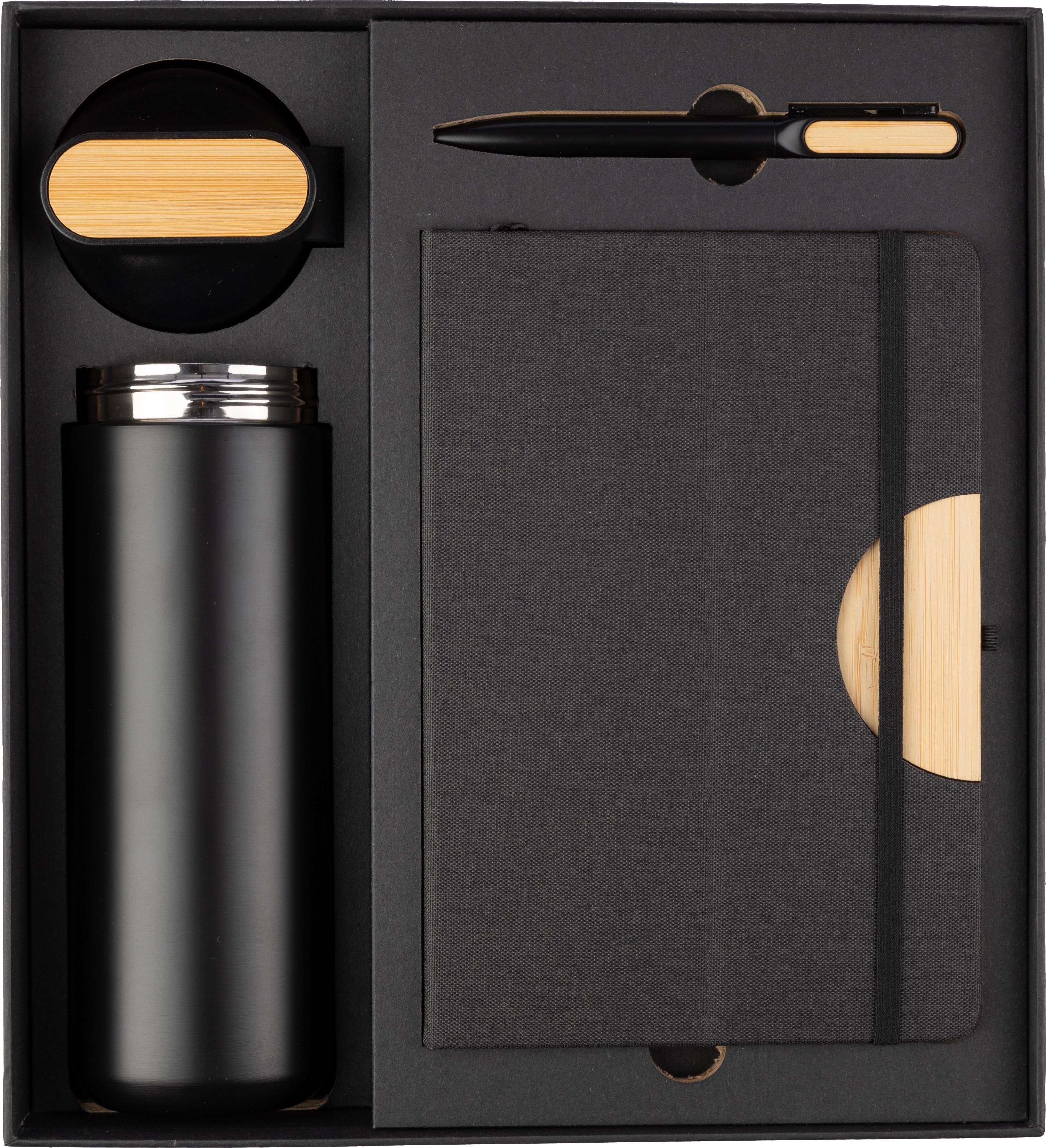 Coffret cadeau gourde, stylo et carnet Kurt
