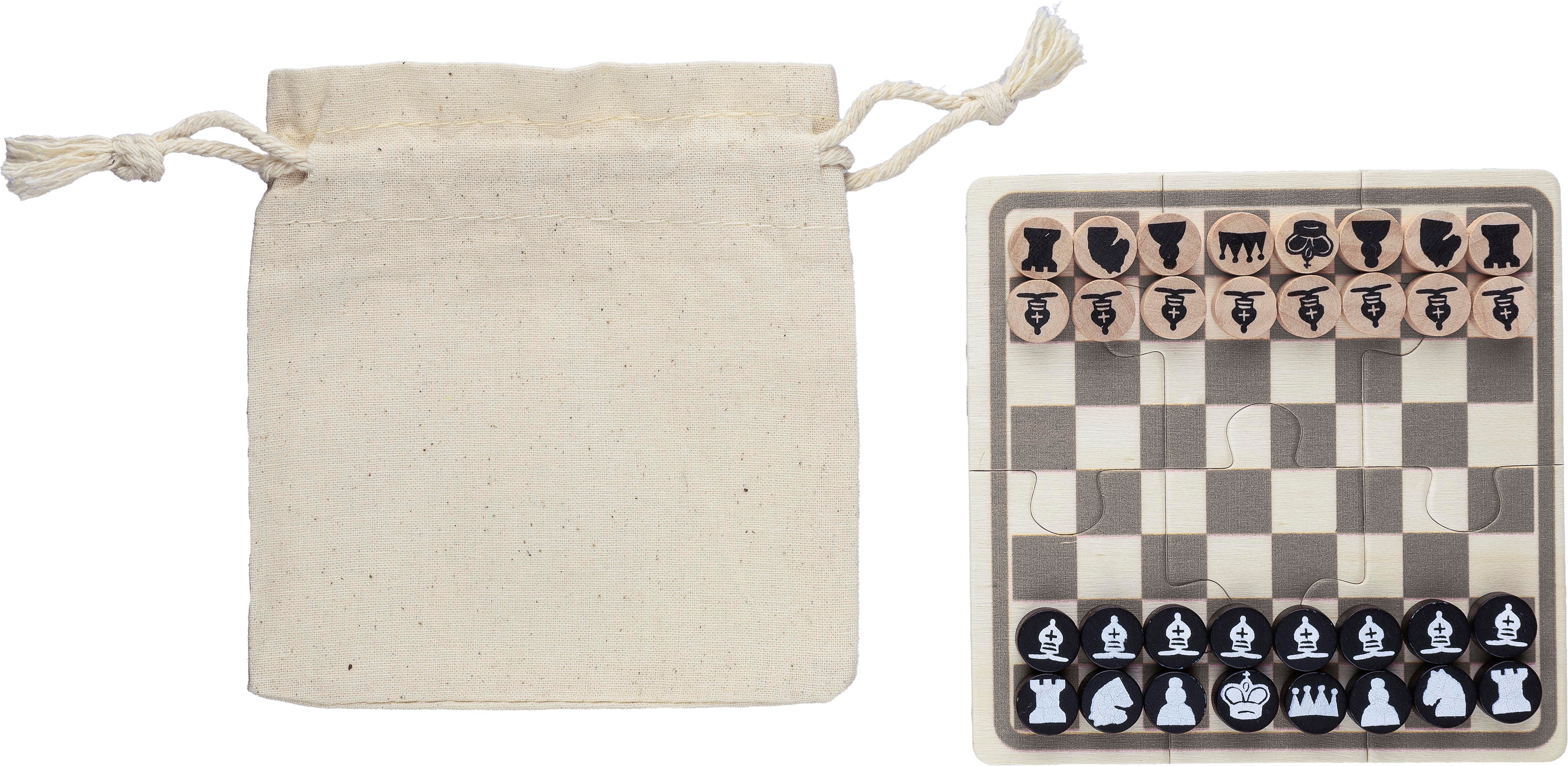 Jeu d'échecs et de dames en bois Hank