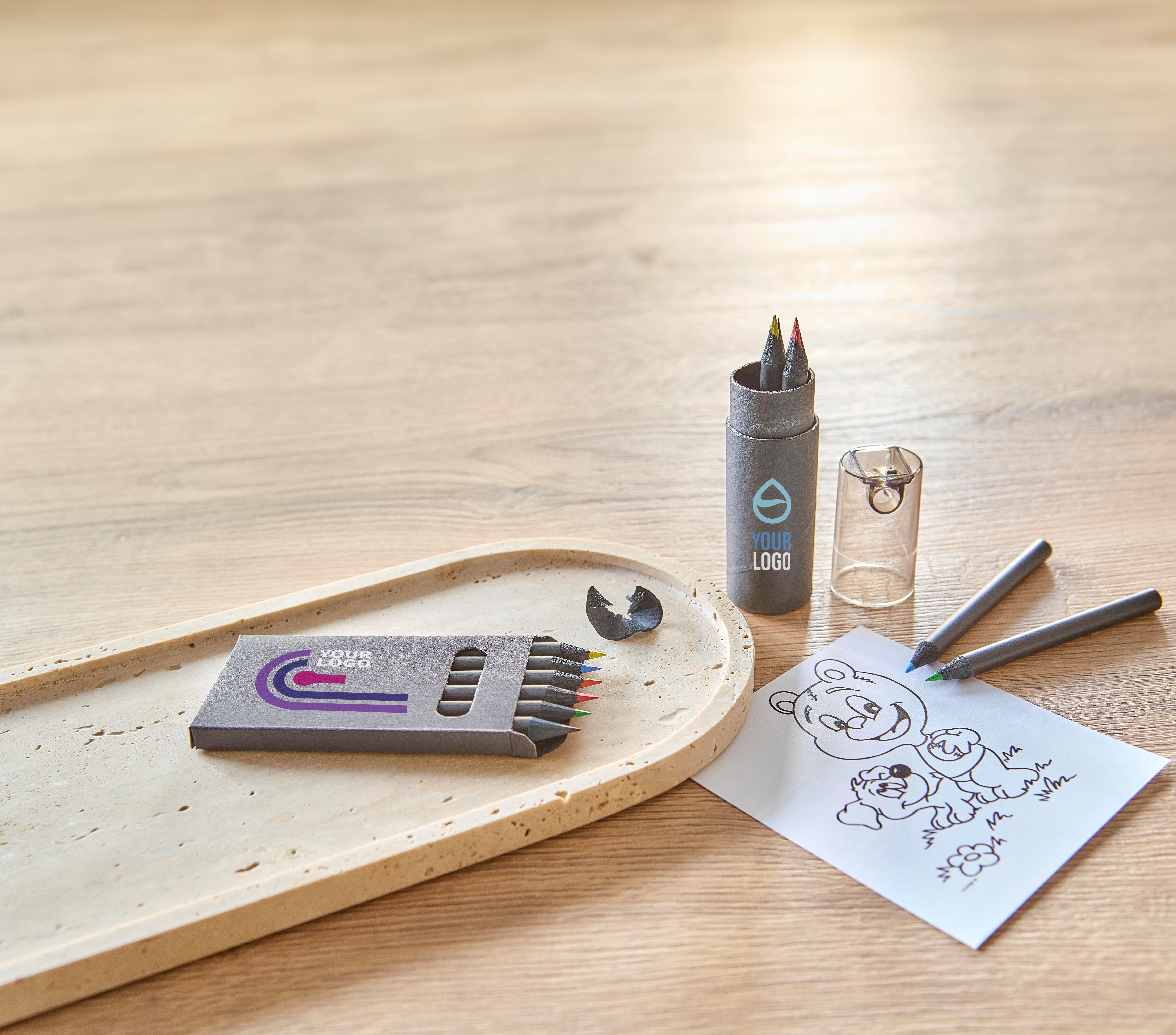 Tube en carton recyclé de 6 crayons Beate