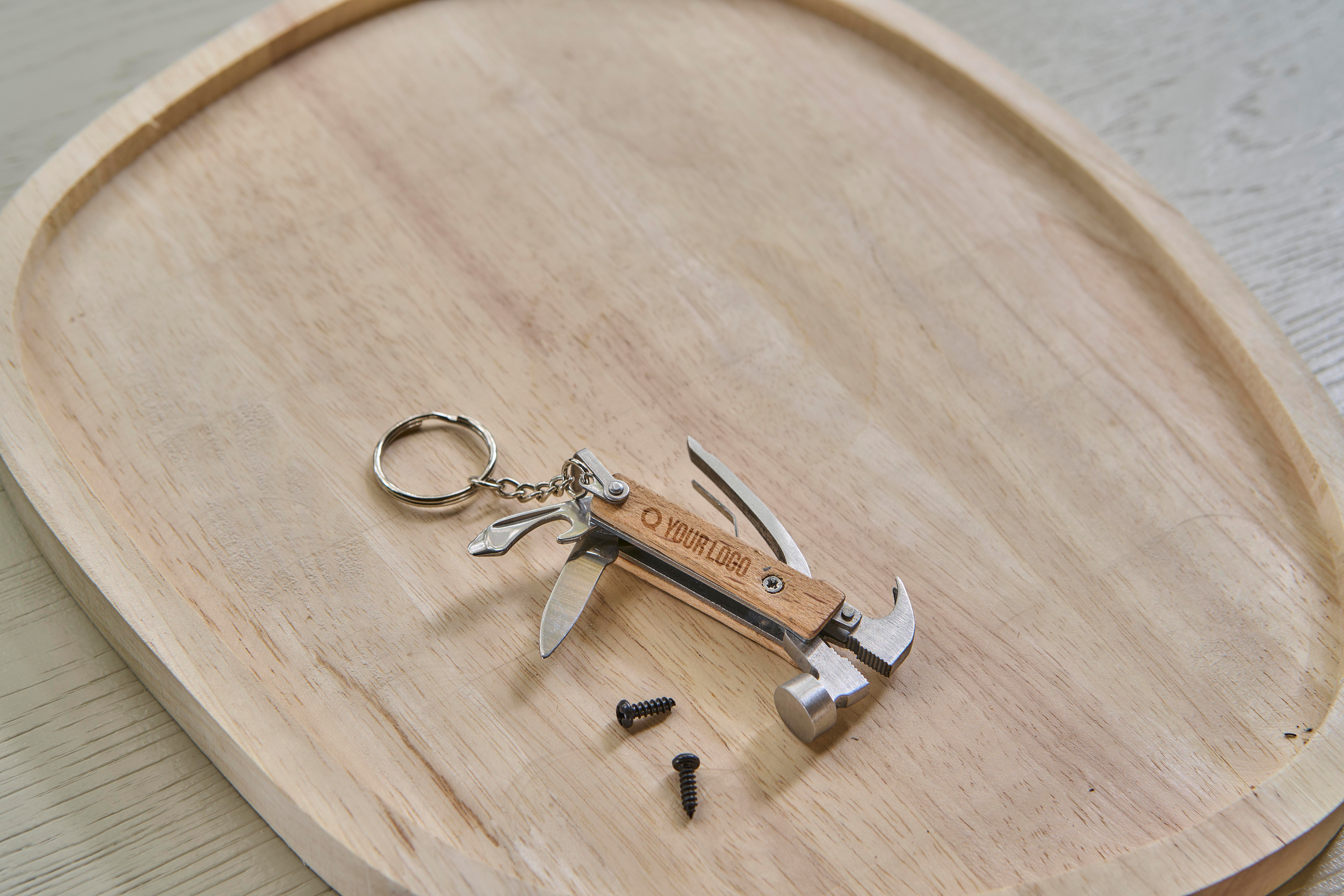 Outil multifonction en bambou avec porte-clés Heinrich