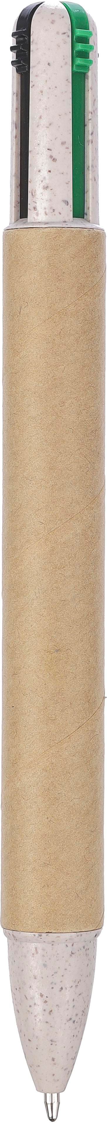 Stylo à bille 4 mines en carton recyclé Deborah