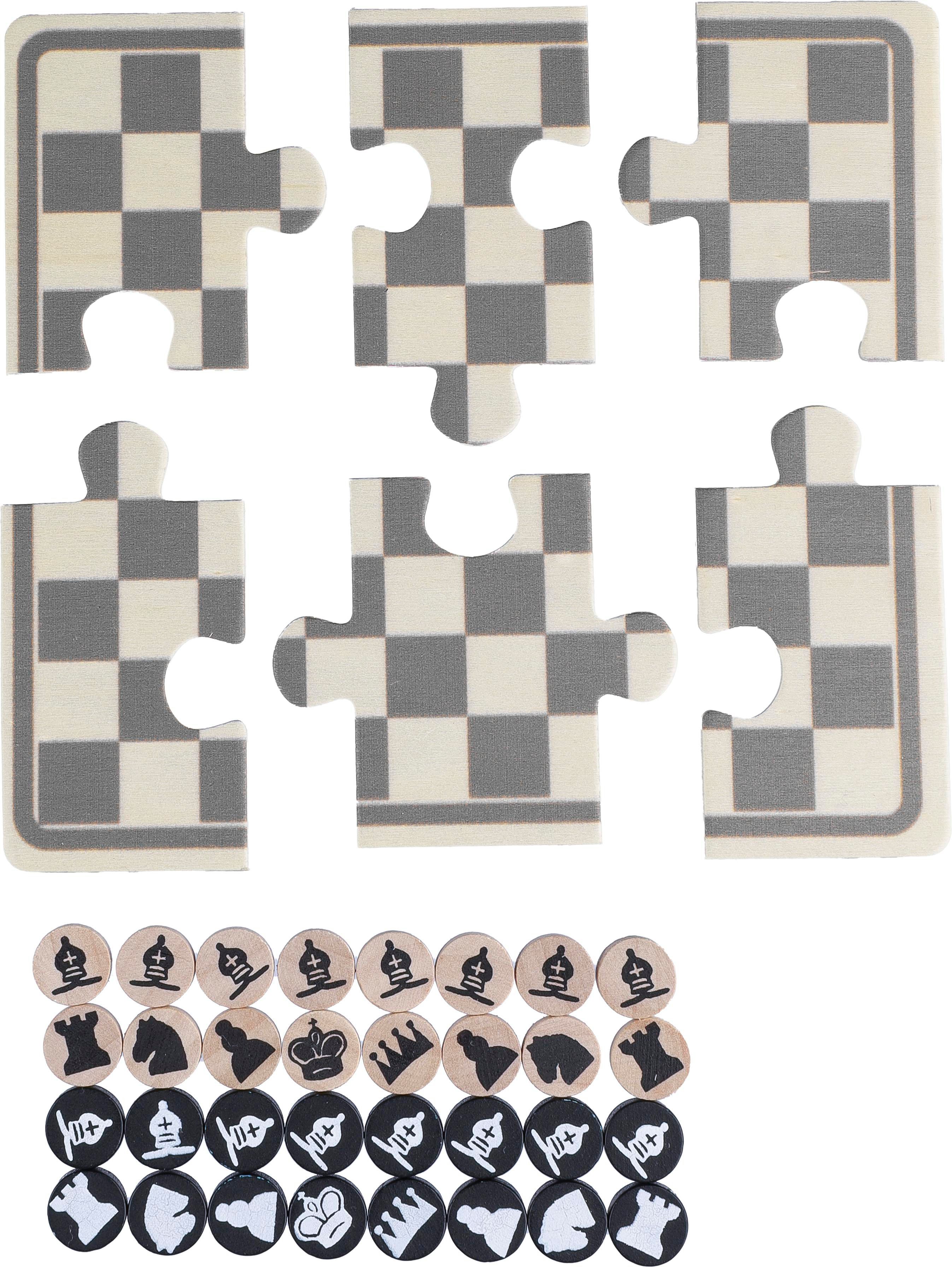 Jeu d'échecs et de dames en bois Hank