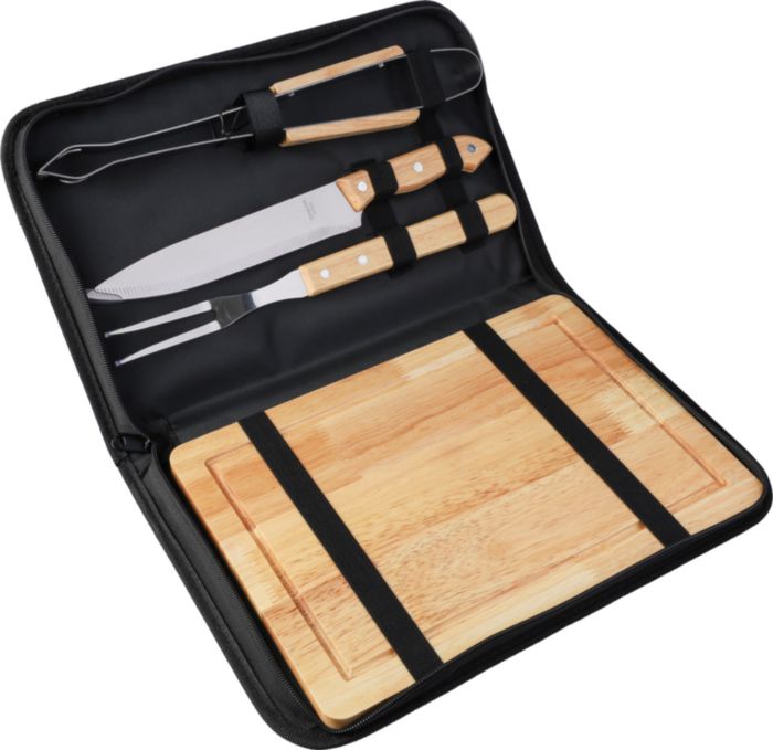 Set da barbecue Kathleen | Acciaio inox | 4 pz | Borsa in poliestere