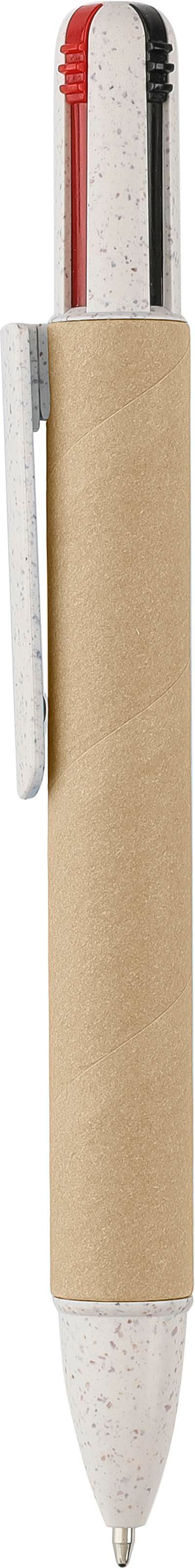 Stylo à bille 4 mines en carton recyclé Deborah