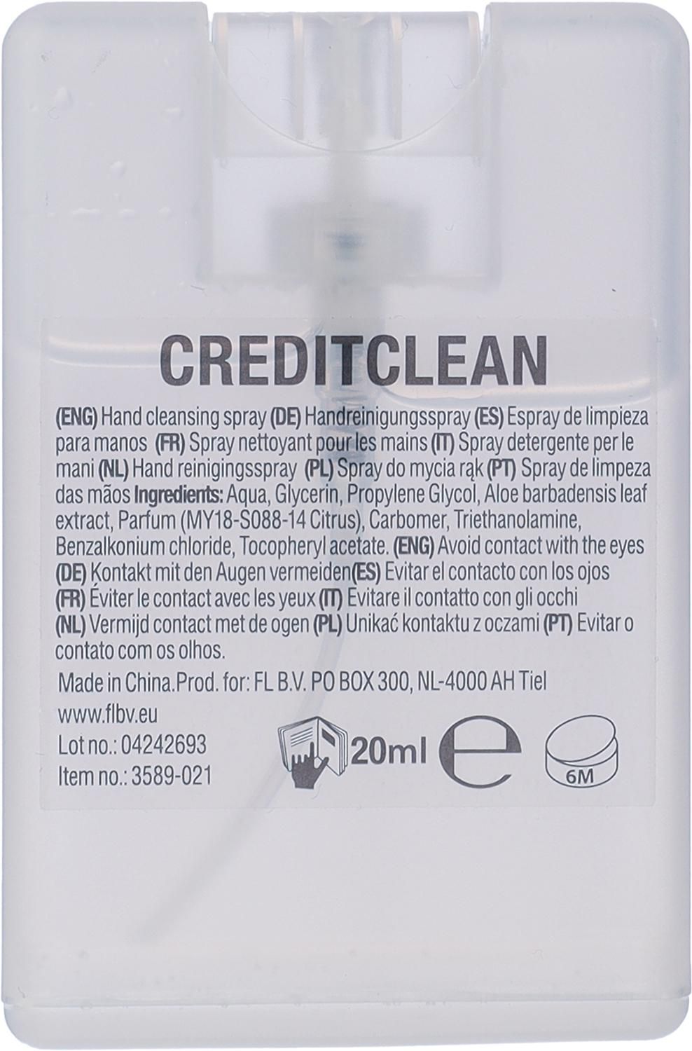 Spray nettoyant pour les mains Creditclean