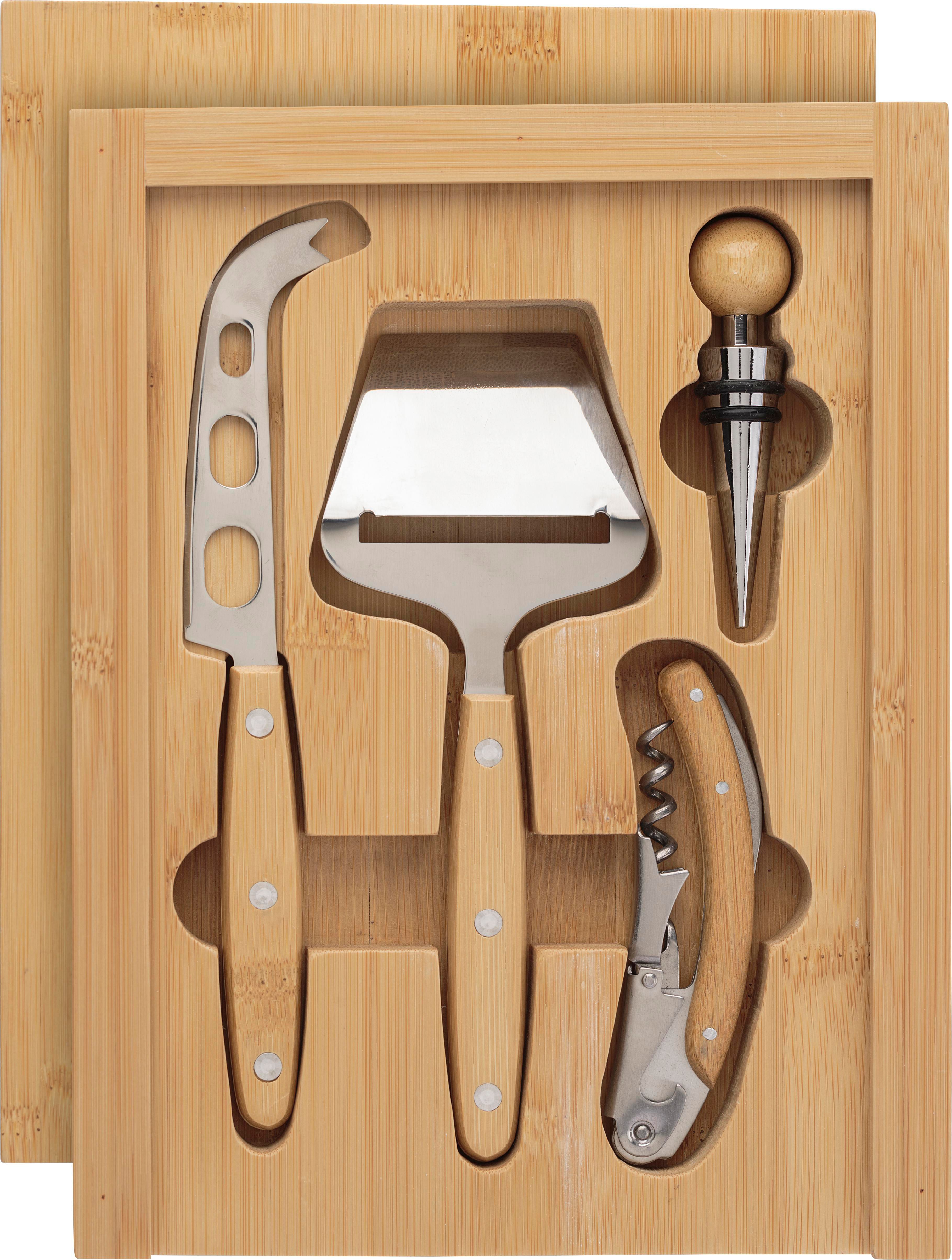 Service à fromage et vin en bambou Patrick