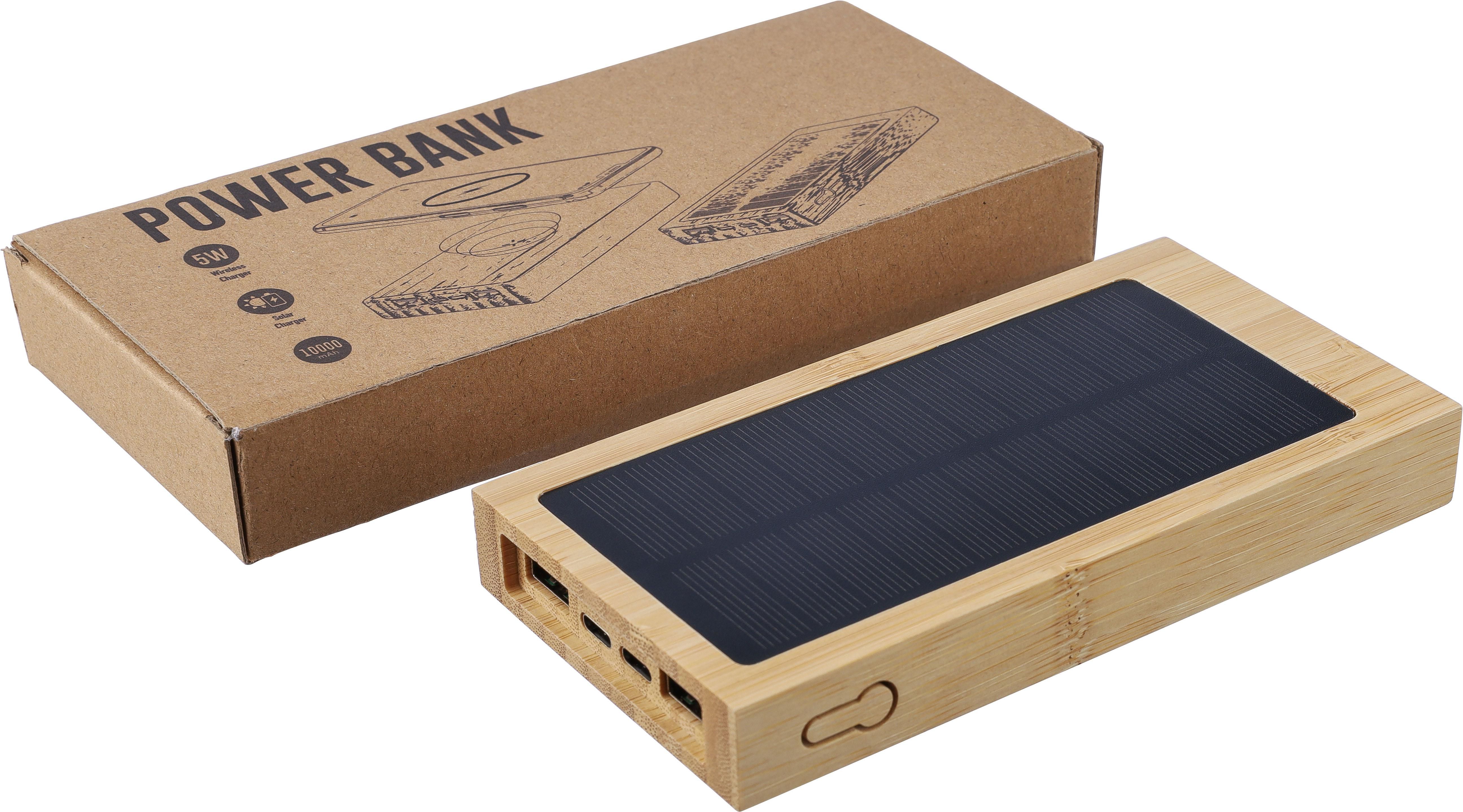 Power bank solaire en bambou Elz