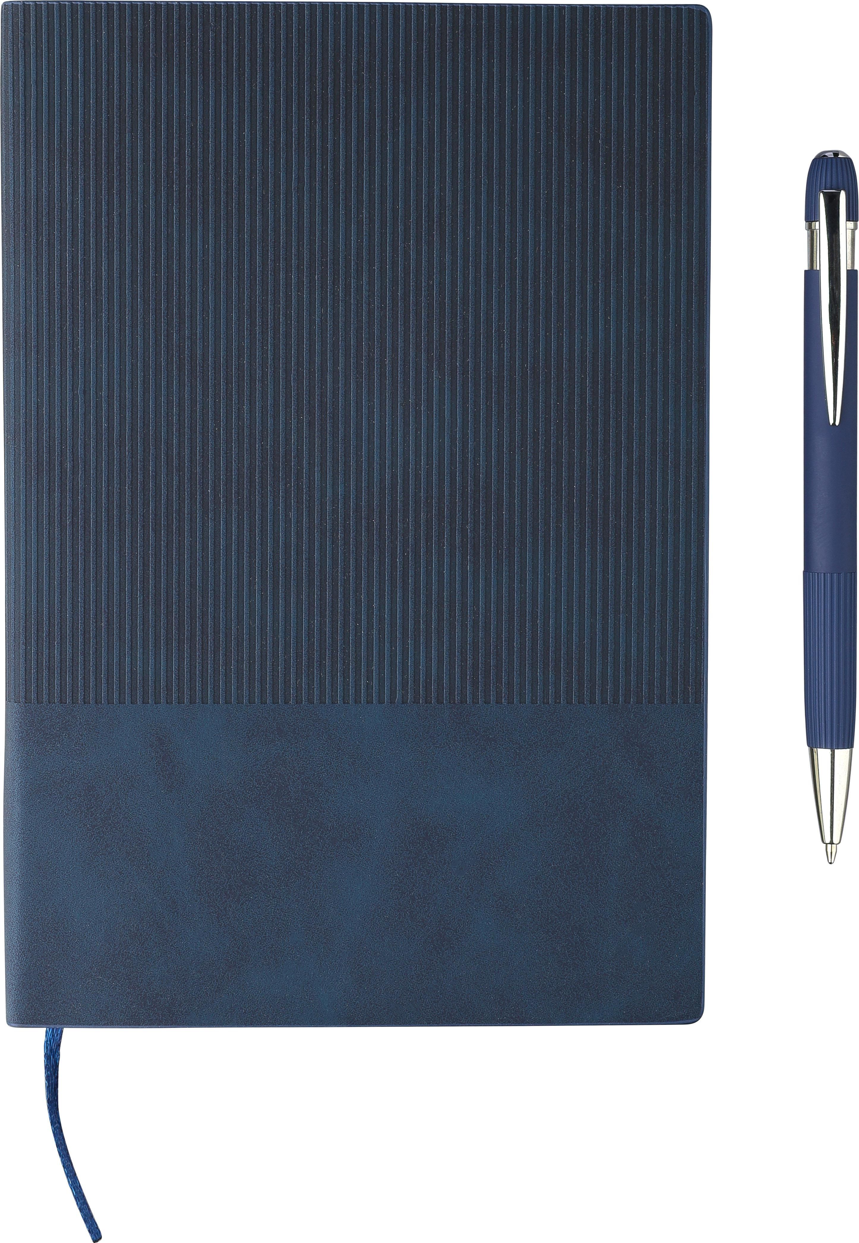 Ensemble carnet A5 et stylo à bille en PU recyclé Tarek