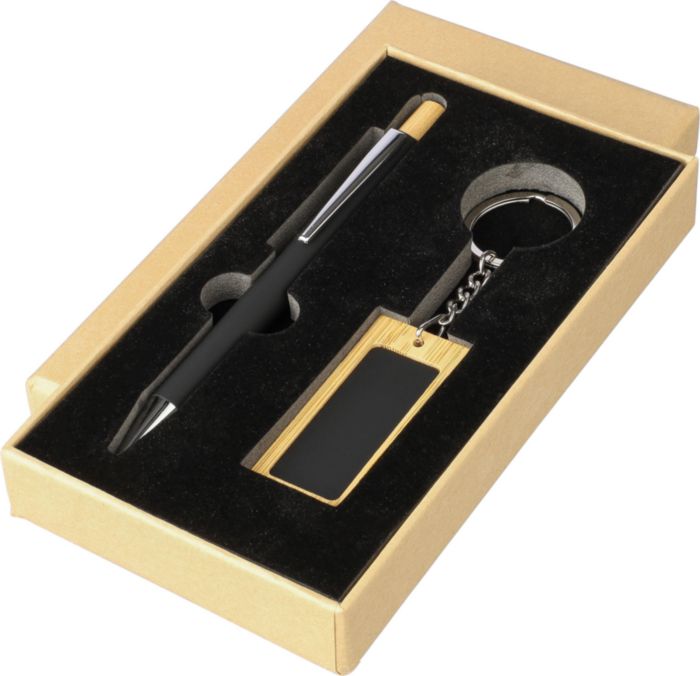 Set regalo Zaid | Riciclato | Penna a sfera e portachiavi