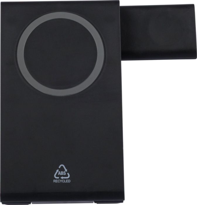 Stazione di ricarica wireless 3-in-1 in ABS riciclato Valerio