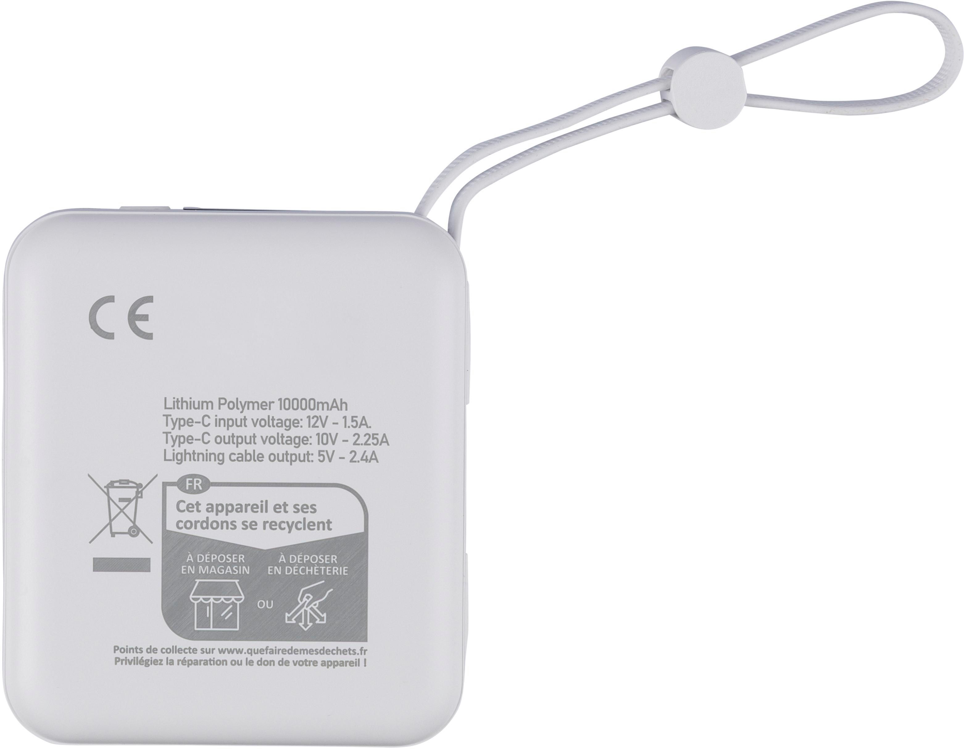 Power bank en ABS recyclé Jona