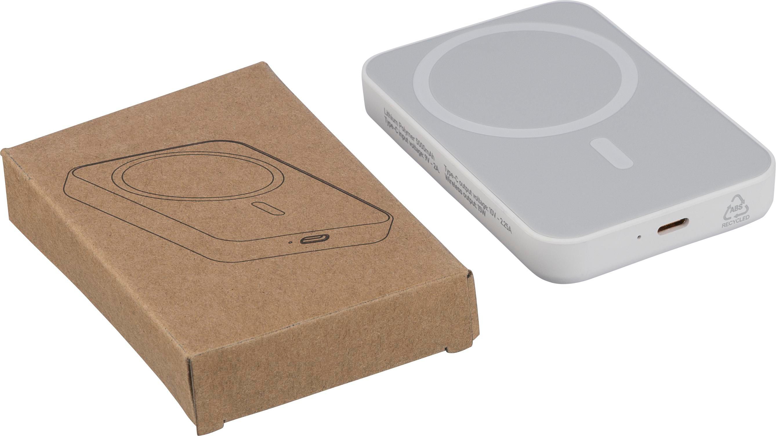 Power bank sans fil en ABS recyclé Miren