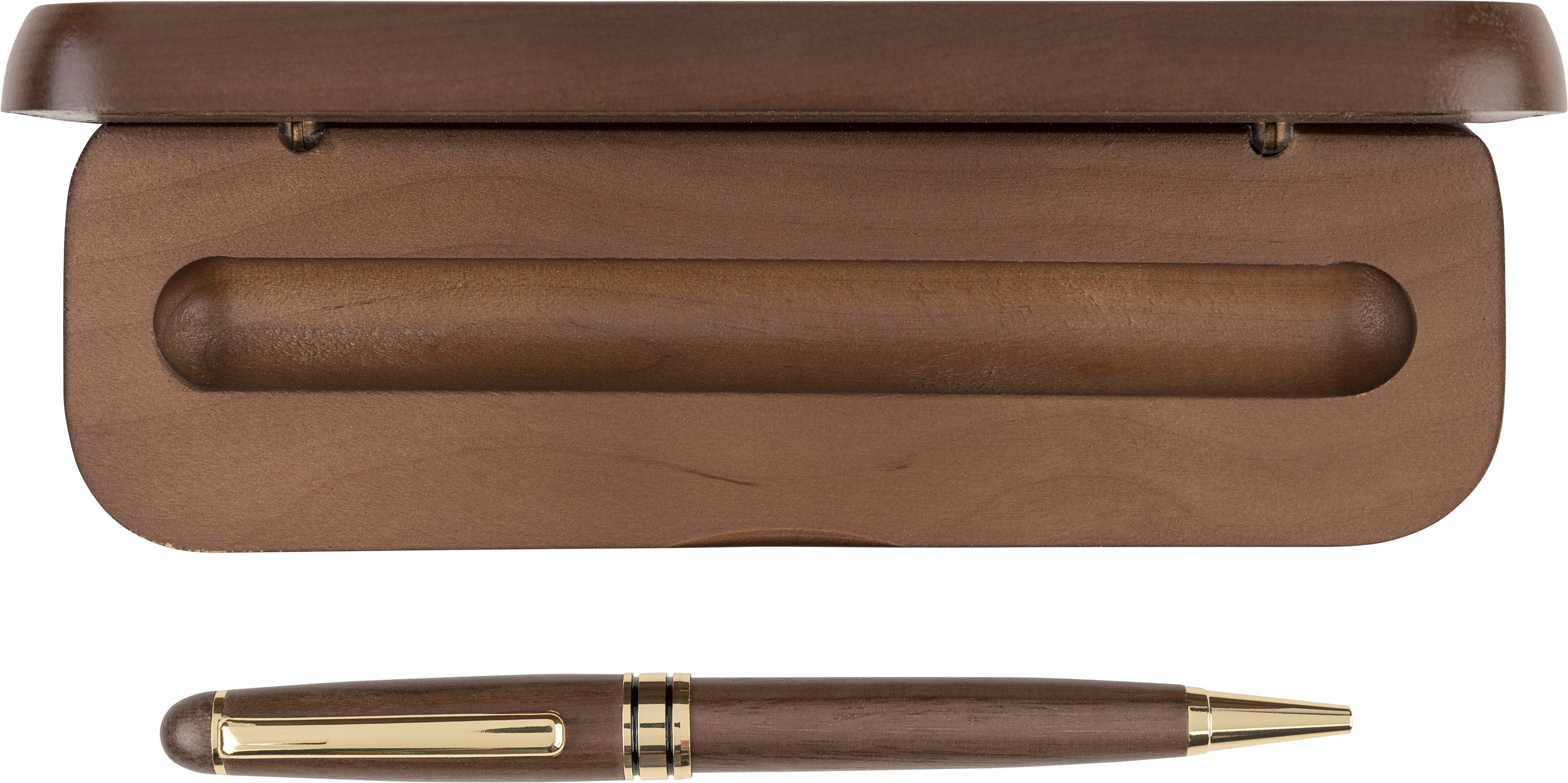 Stylo bille twist en bois de noyer Noa