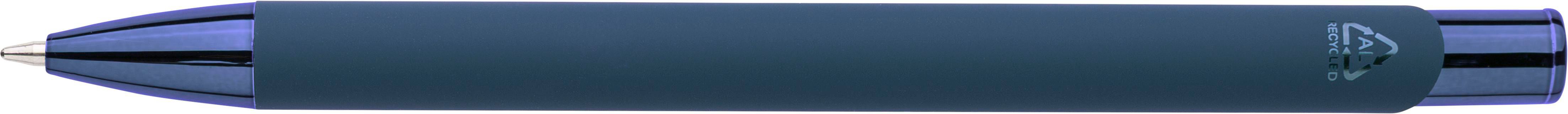 Stylo à bille toucher gomme en aluminium recyclé Anisa