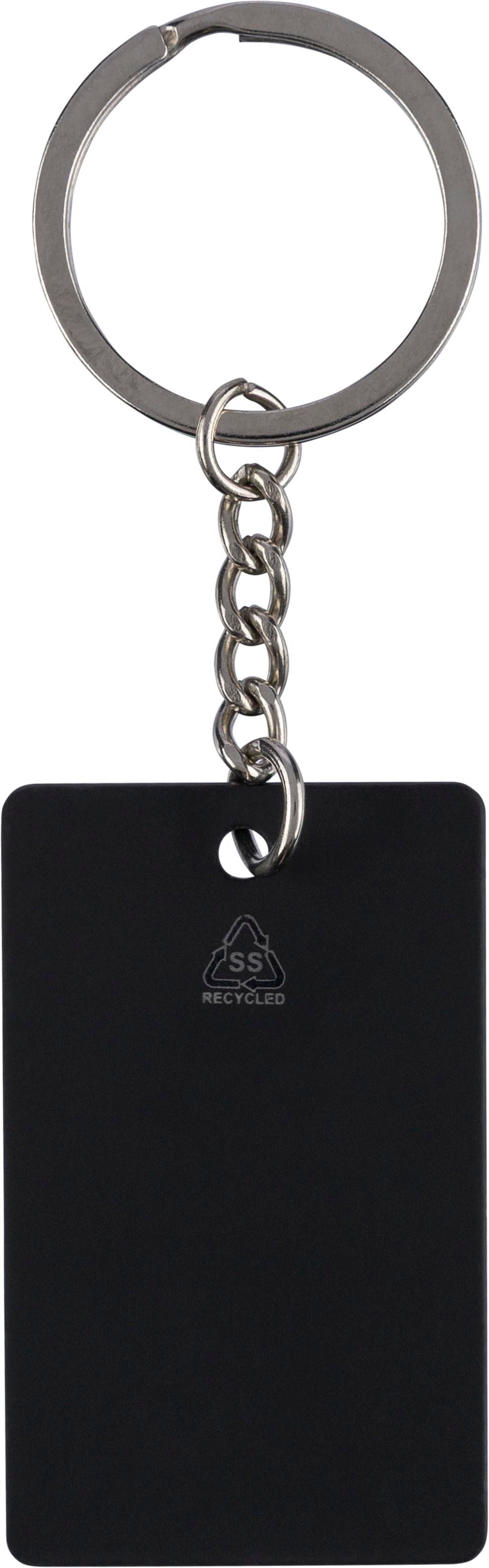 Porte-clés rectangulaire en acier inoxydable recyclé Jax