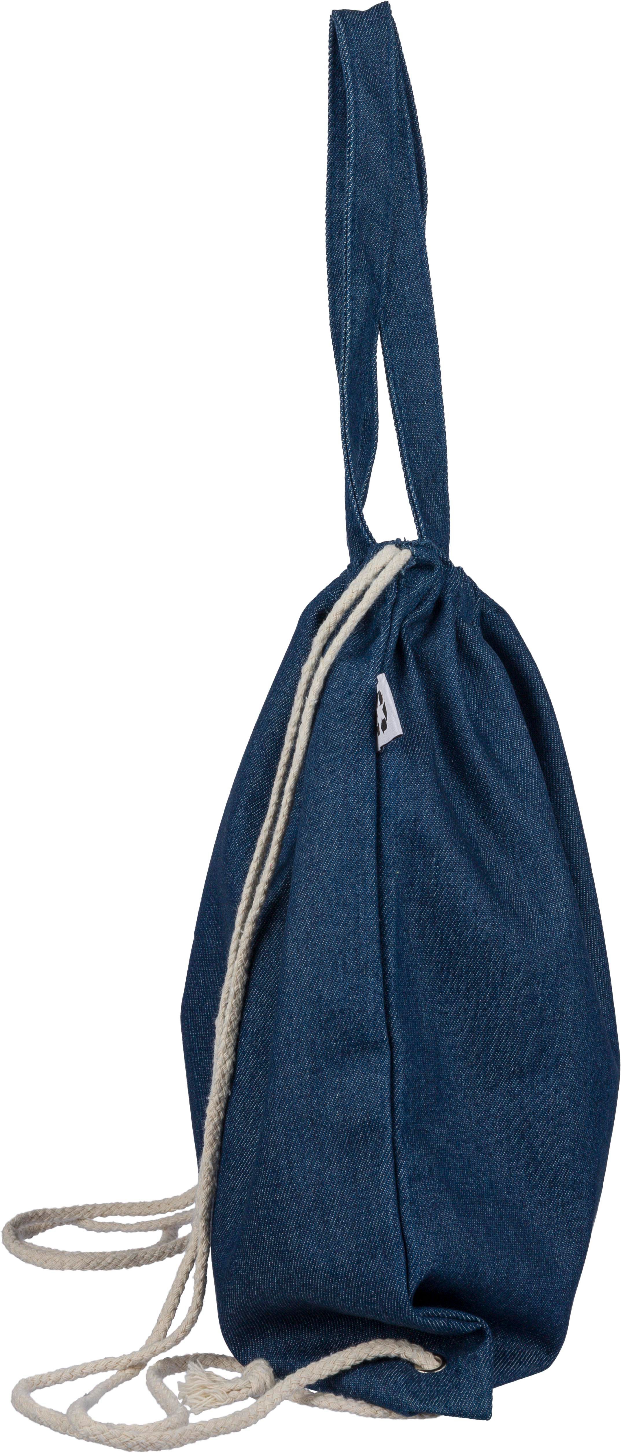 Sac à dos cordelette en denim recyclé Dex