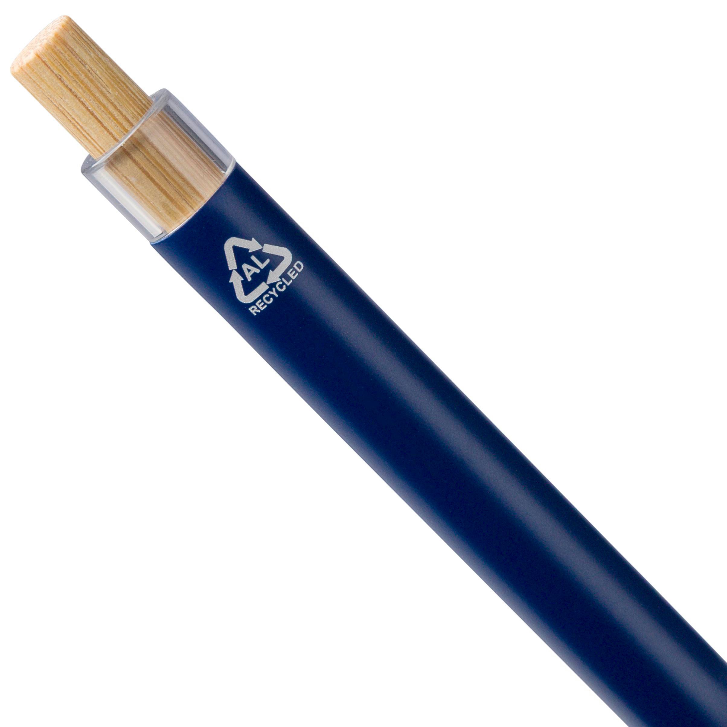 Stylo à bille poussoir laqué en aluminium recyclé Maren