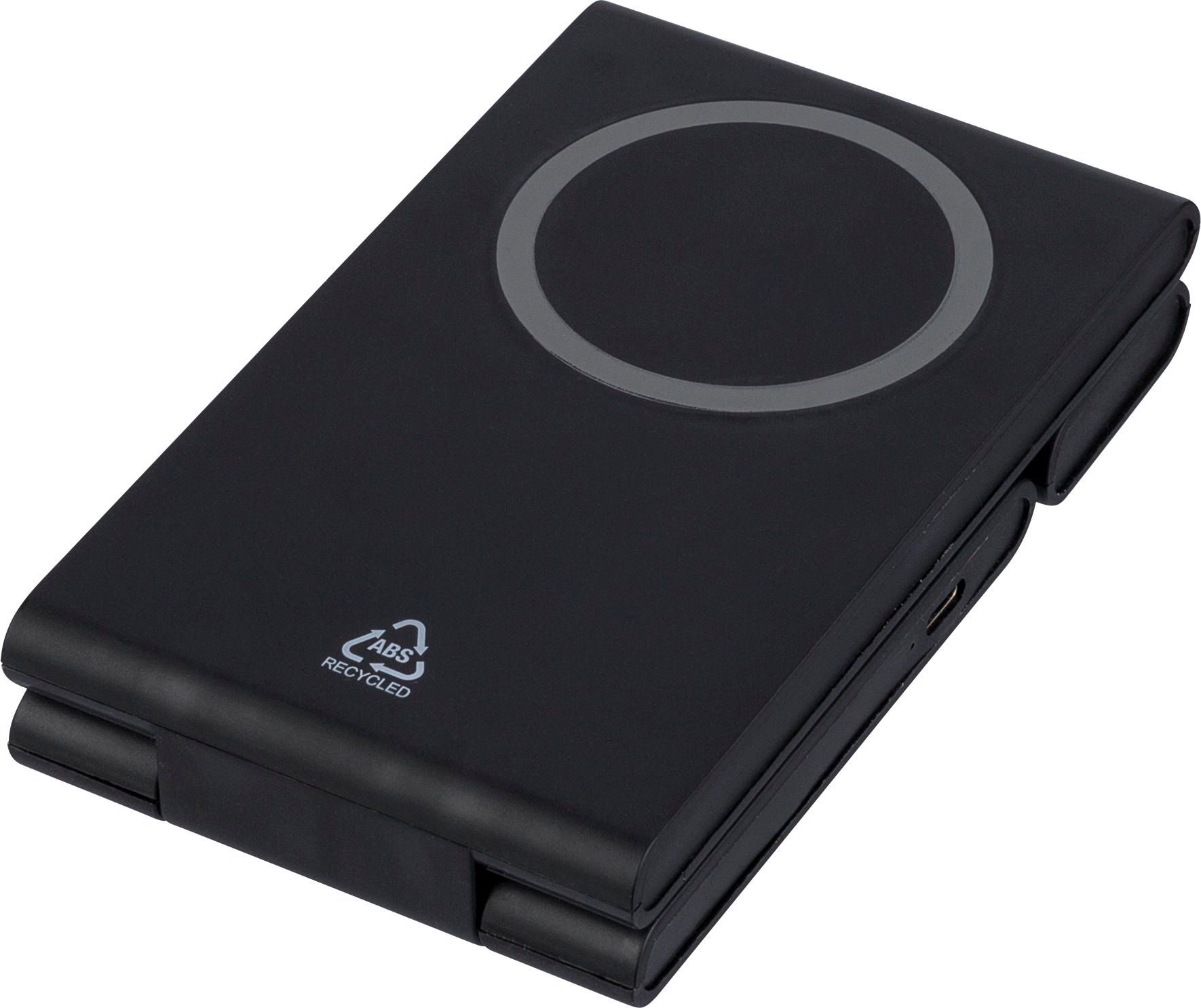 Power bank magnétique sans fil 3 en 1 en ABS recyclé Valerio