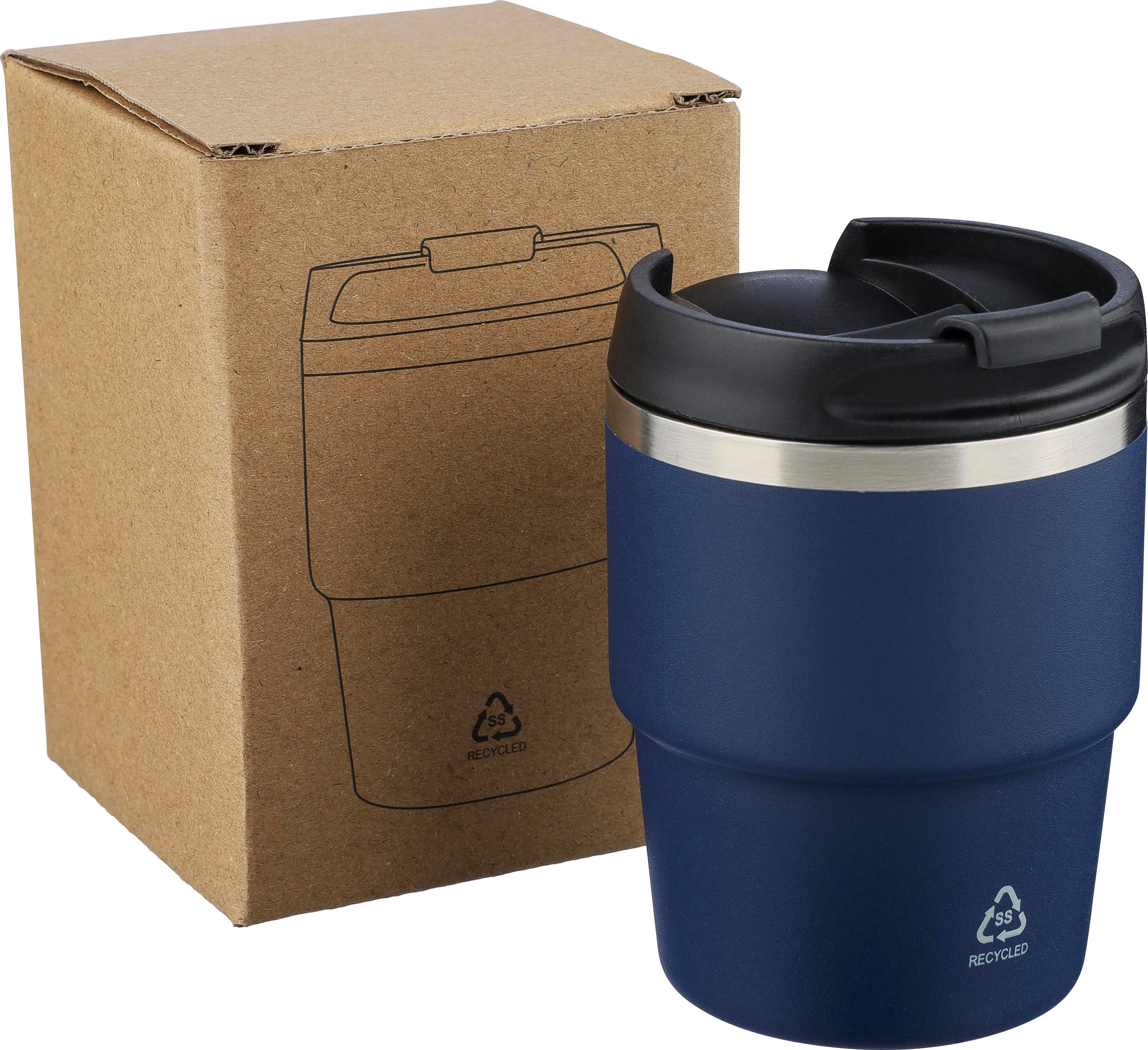 Mug double paroi de 175 ml en acier inoxydable recyclé Oli