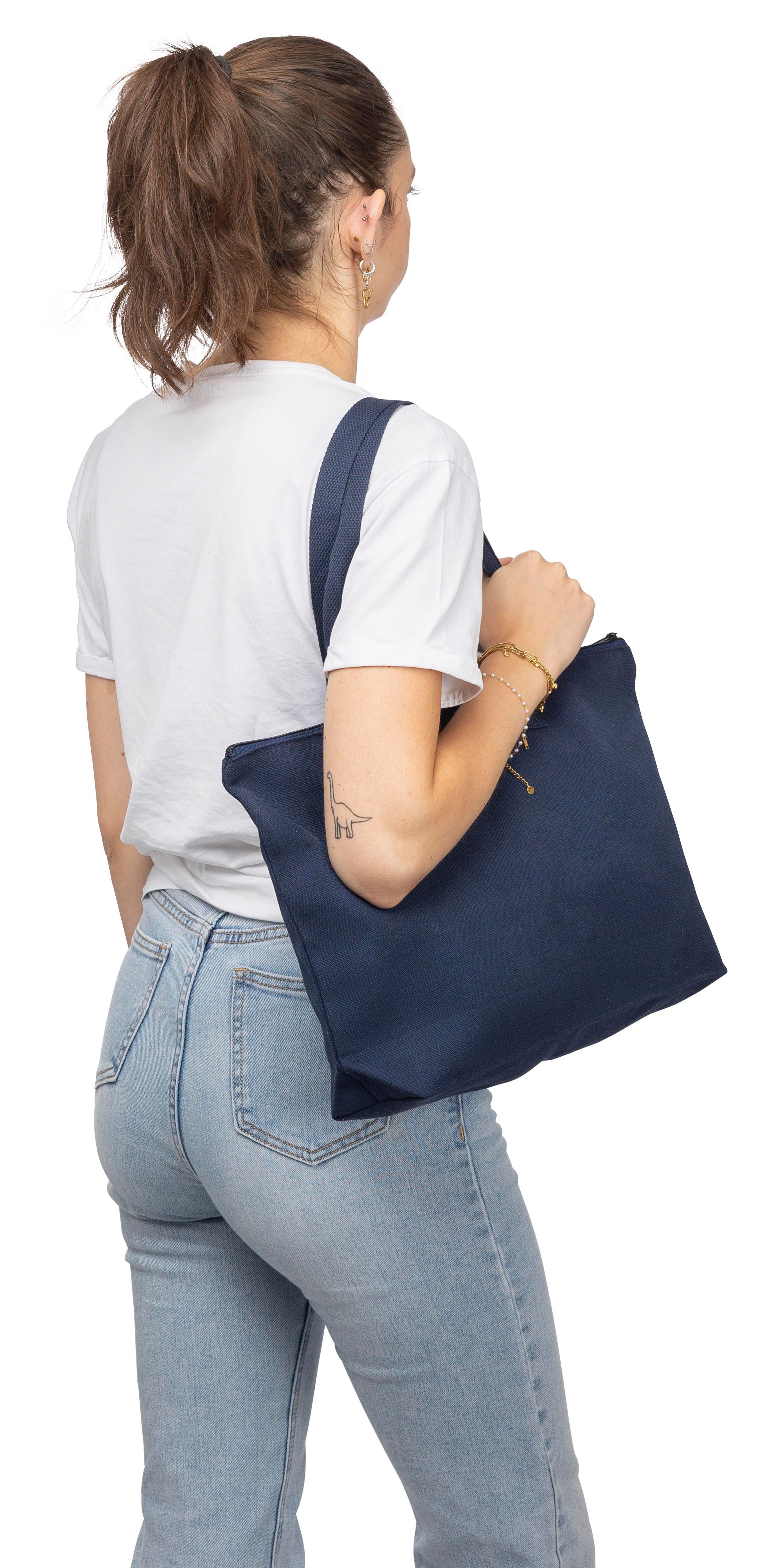 Sac shopping en polycoton recyclé 330 g/m2 Malina