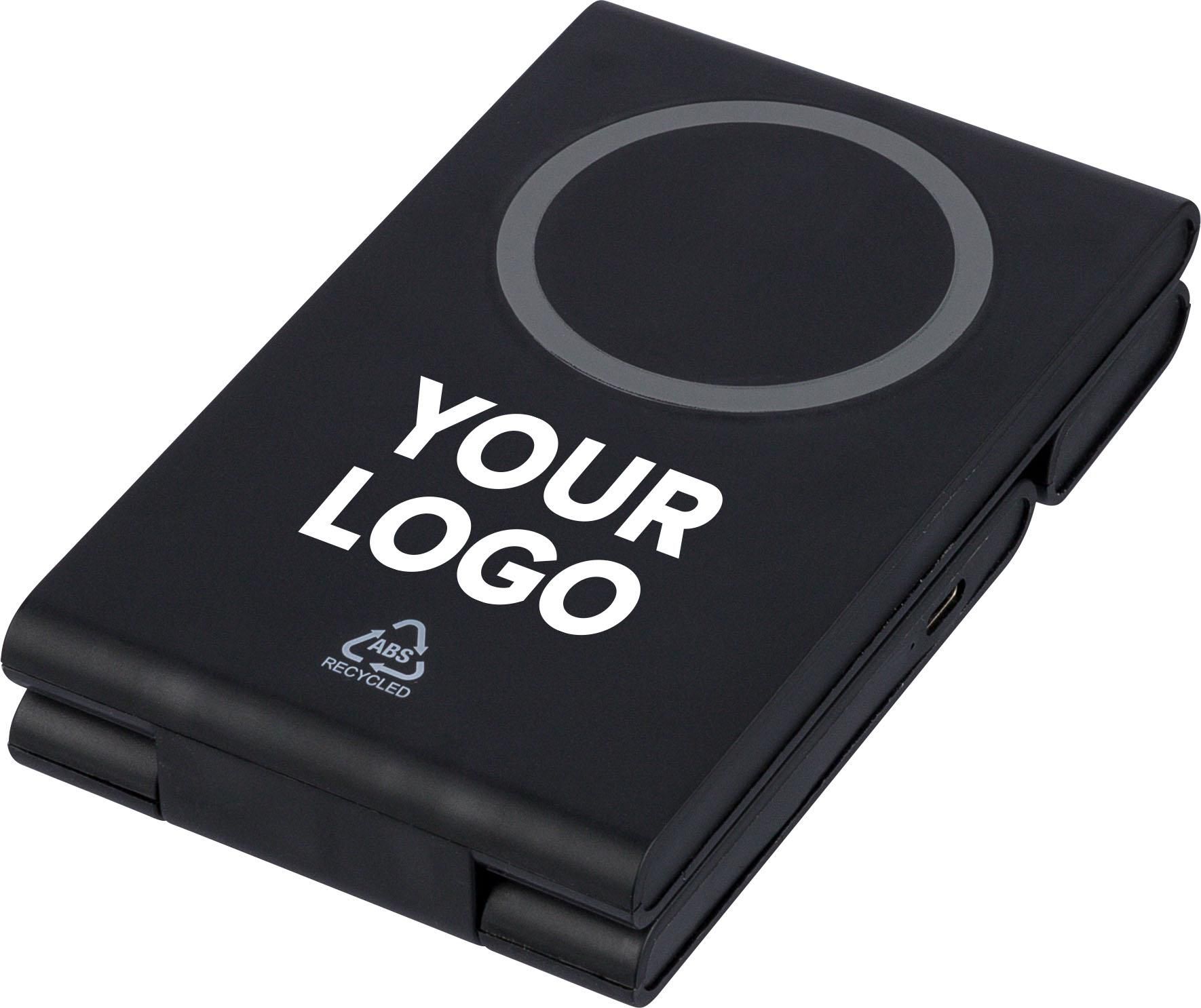 Power bank magnétique sans fil 3 en 1 en ABS recyclé Valerio