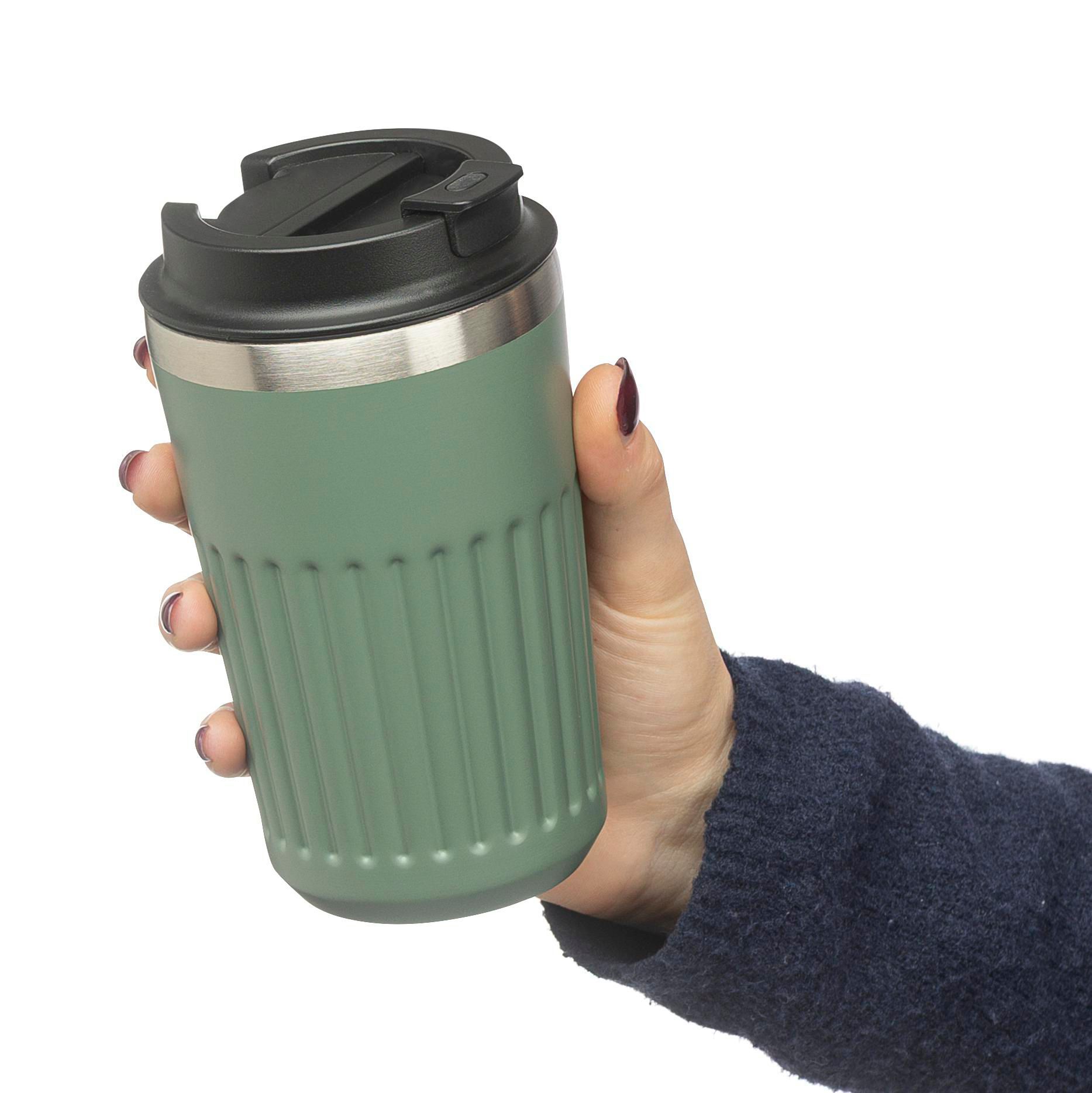 Mug double paroi en acier inoxydable recyclé de 400 ml Chiara