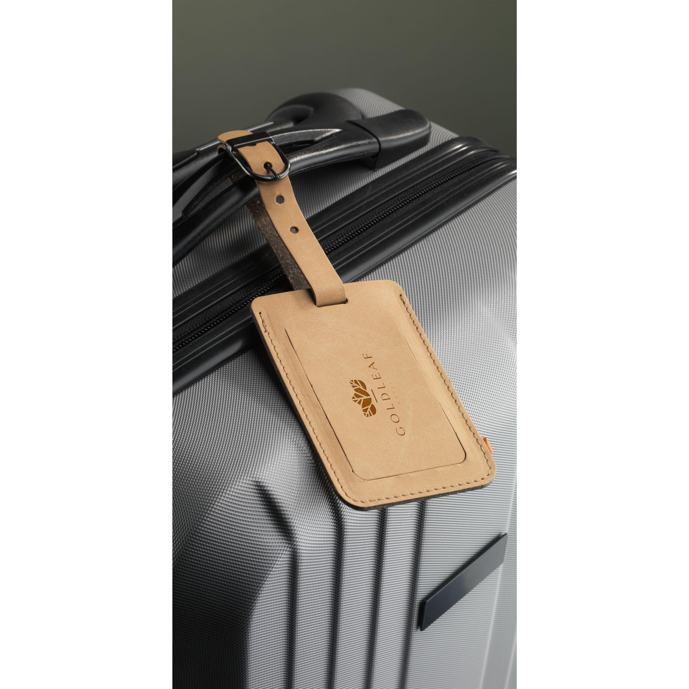 Recycled Leather Luggage Tag 'étiquette de bagage