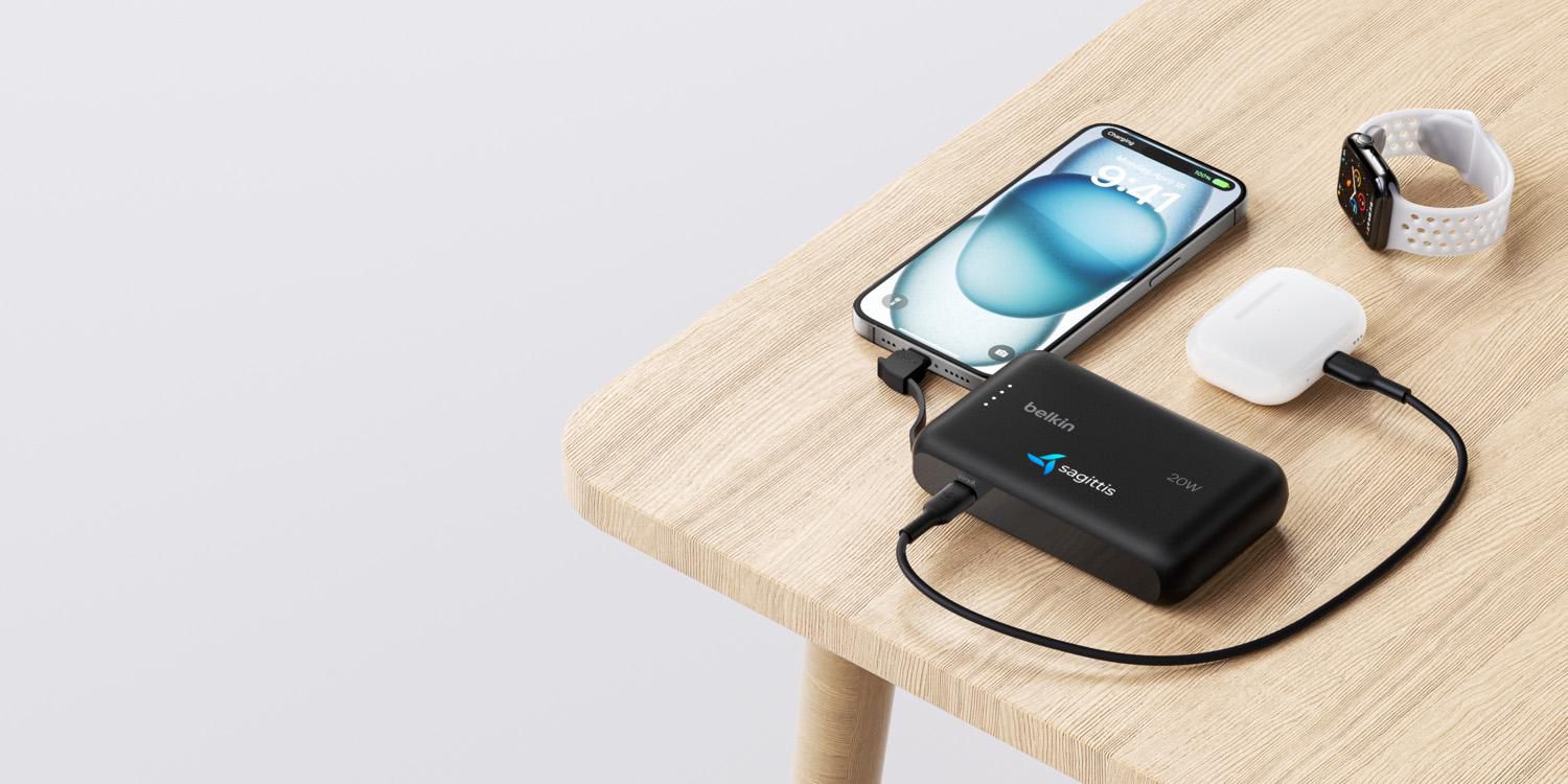 Belkin BoostCharge Power Bank 10K Câble intégré