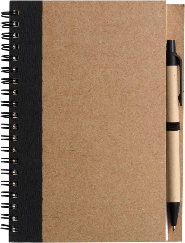 Linjeret notesbog af genanvendt karton Stella - sort